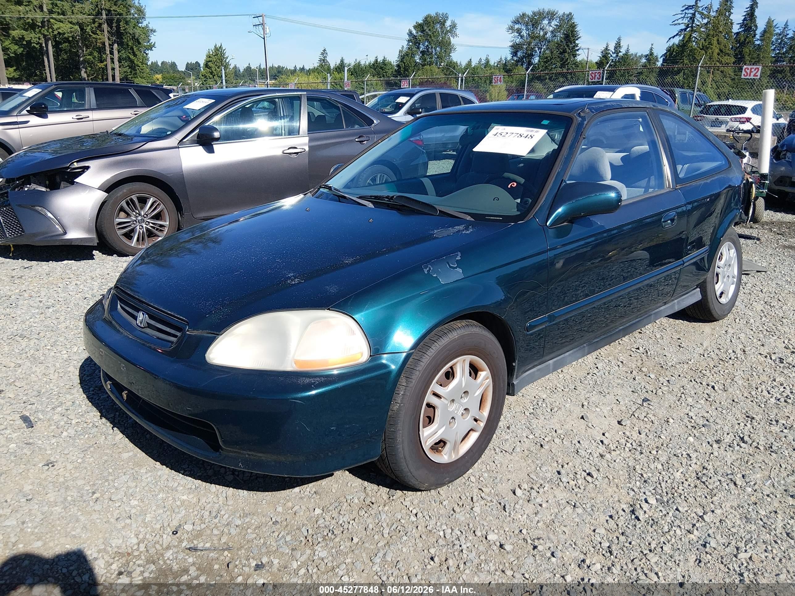 1996 Honda Civic Ex Green vin: 1HGEJ8241TL071746