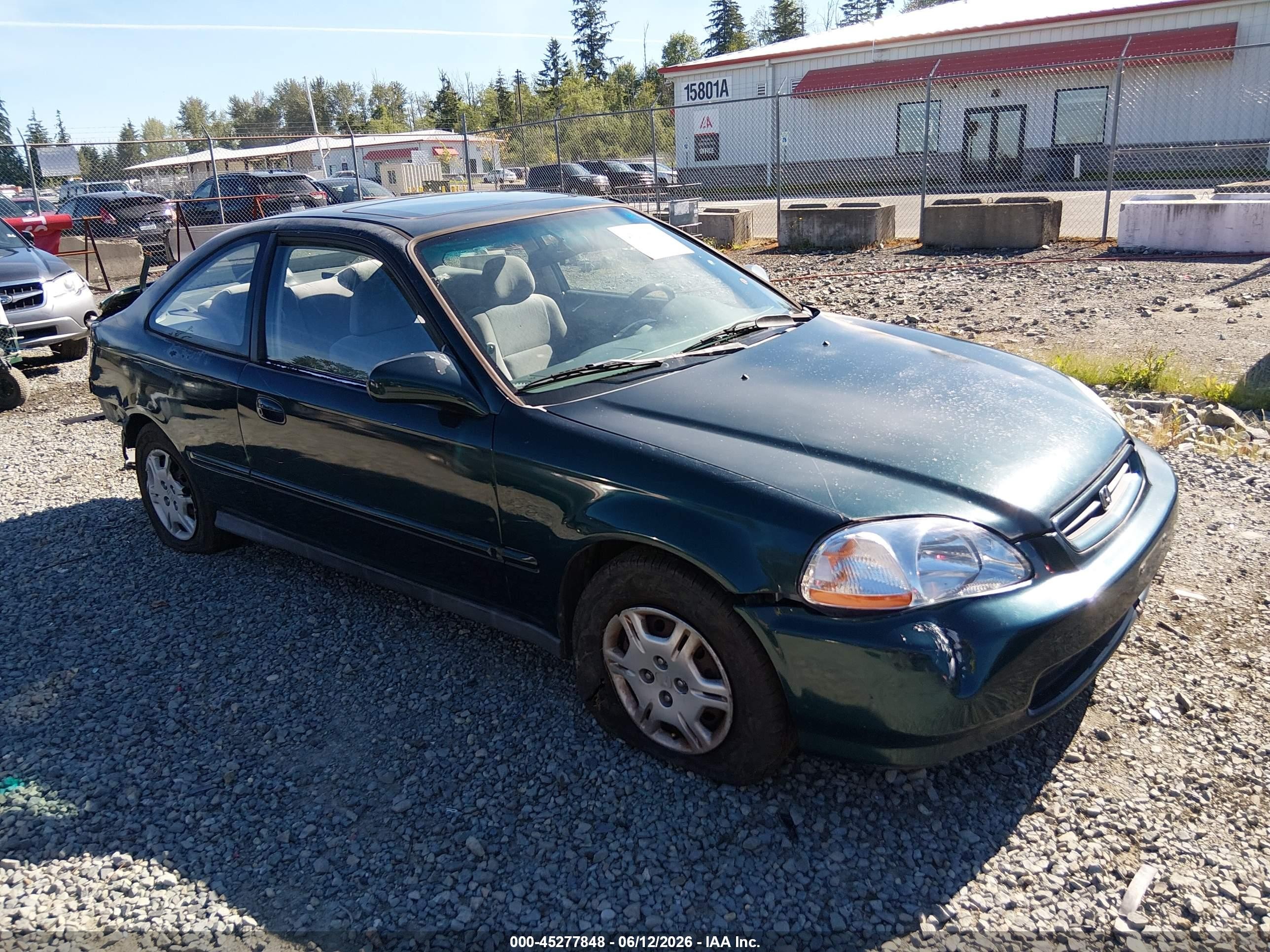 1996 Honda Civic Ex Green vin: 1HGEJ8241TL071746