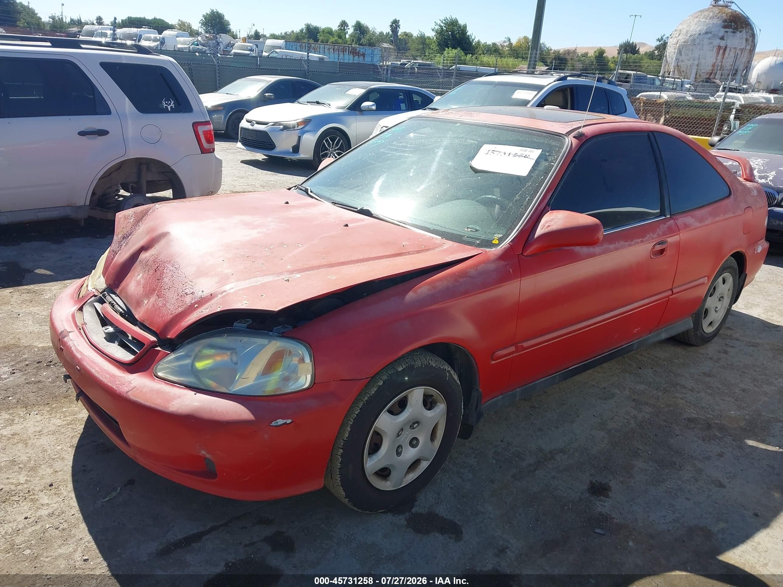 2000 Honda Civic Ex Red vin: 1HGEJ8241YL034171