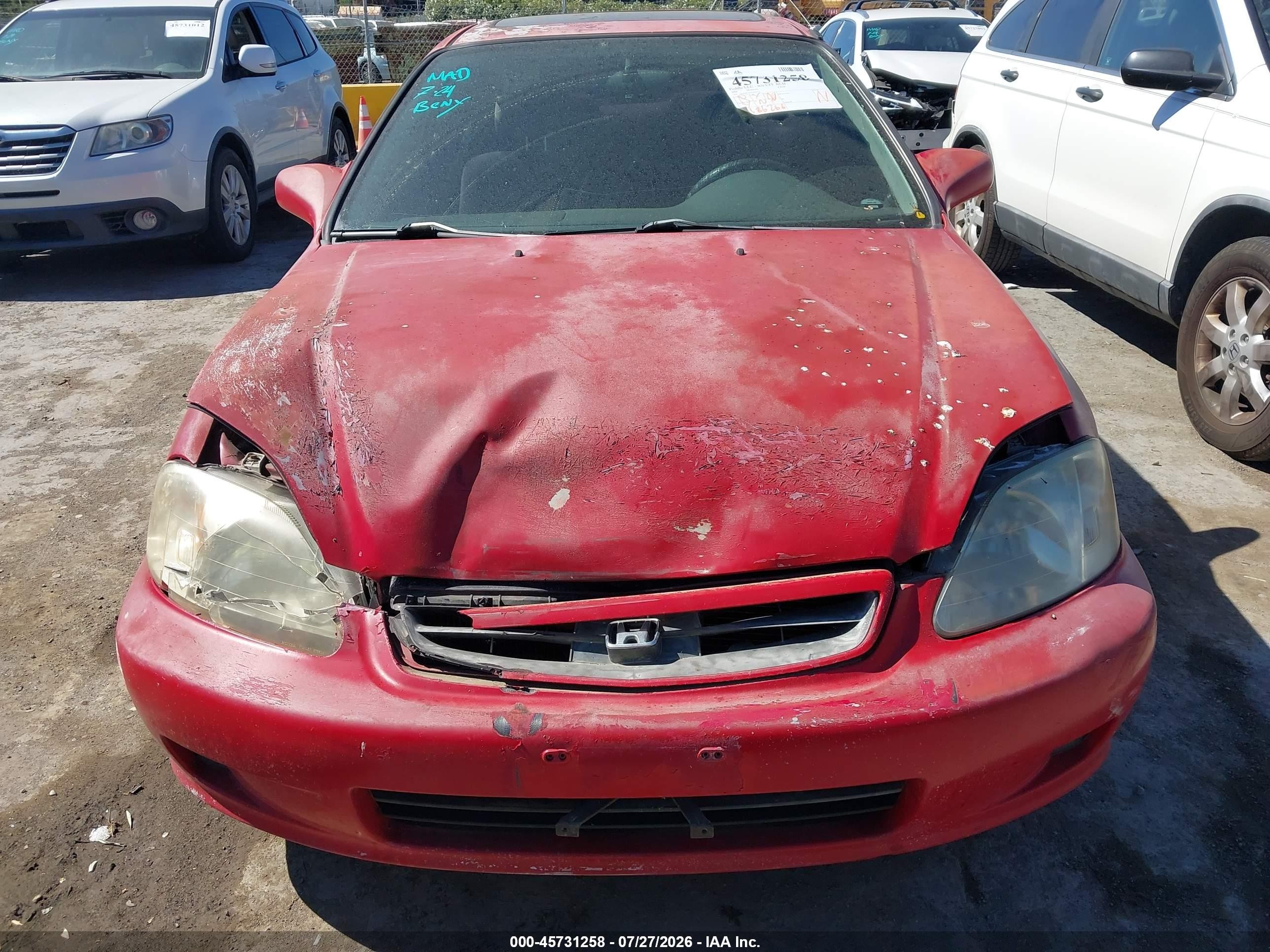 2000 Honda Civic Ex Red vin: 1HGEJ8241YL034171
