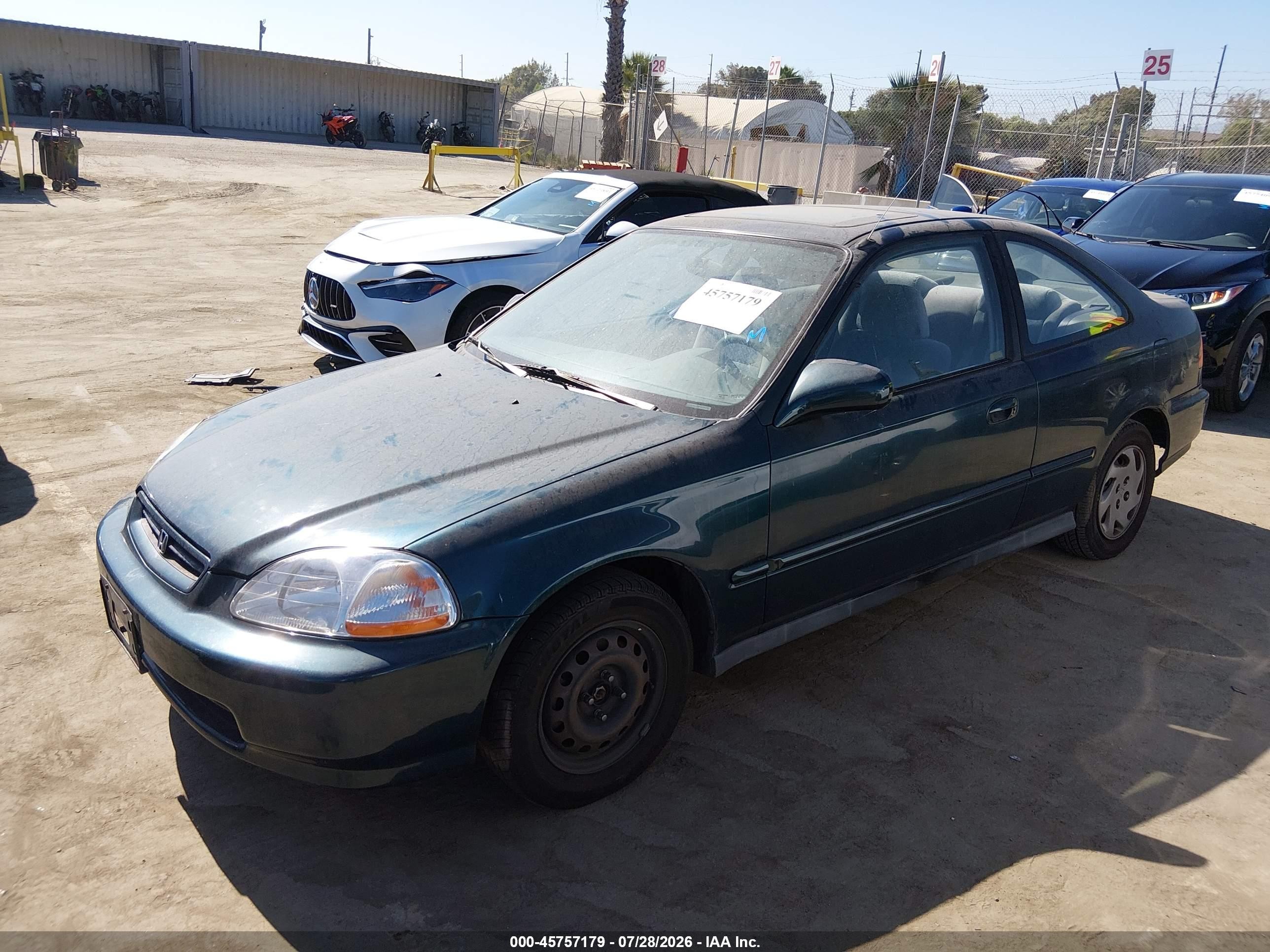 1997 Honda Civic Ex Зеленый vin: 1HGEJ8244VL058623