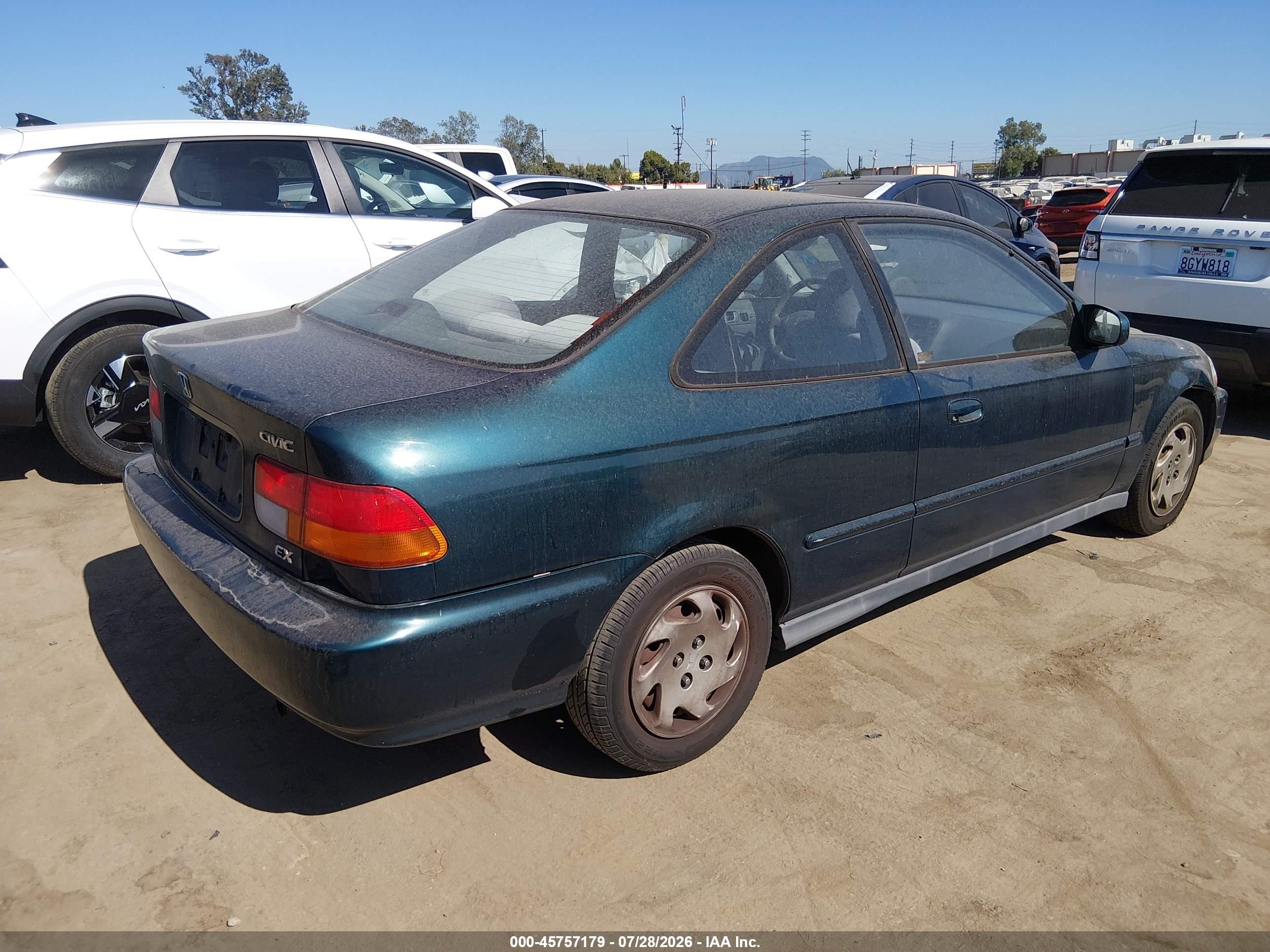 1997 Honda Civic Ex Зеленый vin: 1HGEJ8244VL058623