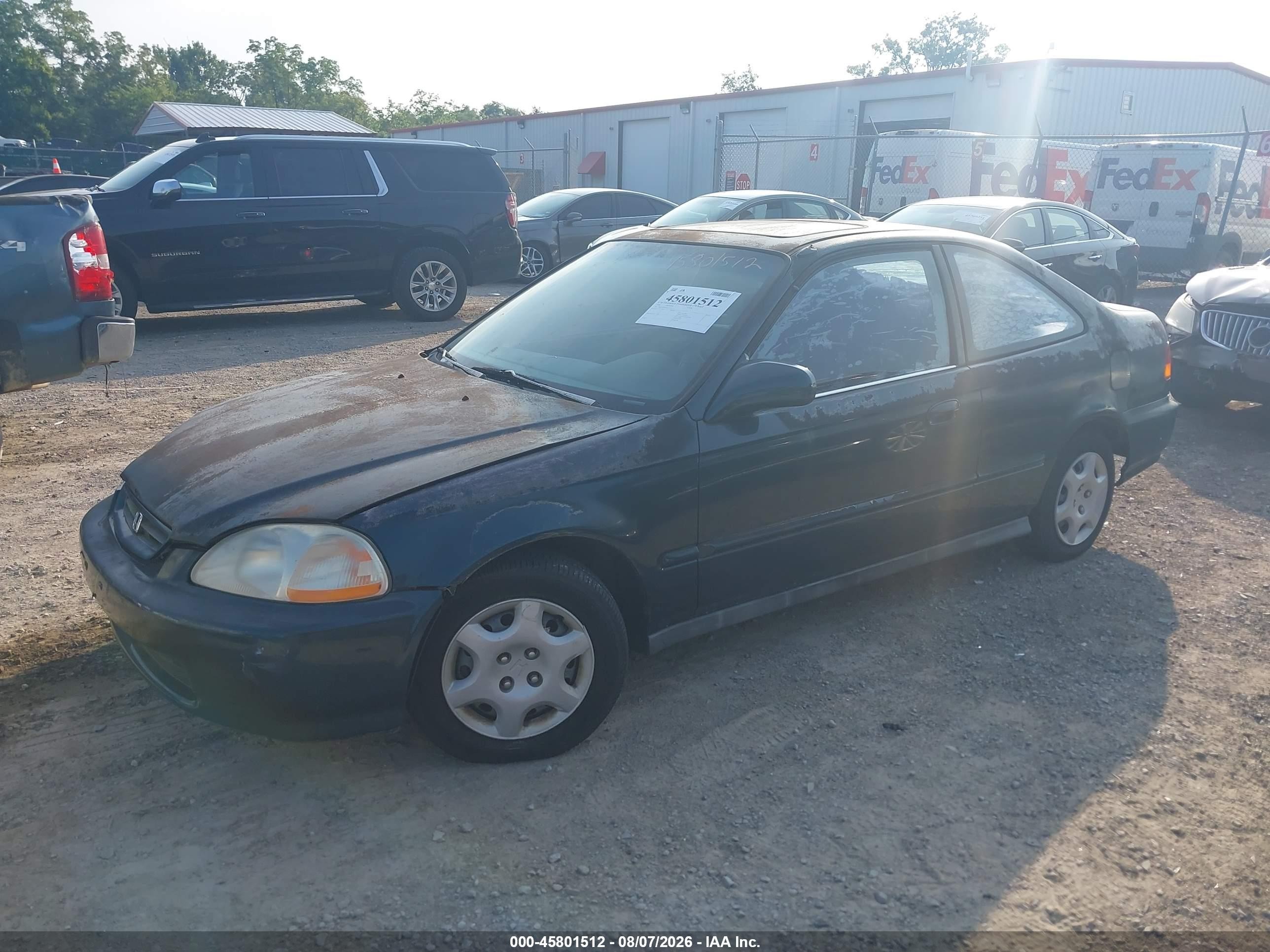 1998 Honda Civic Ex Green vin: 1HGEJ8244WL112133