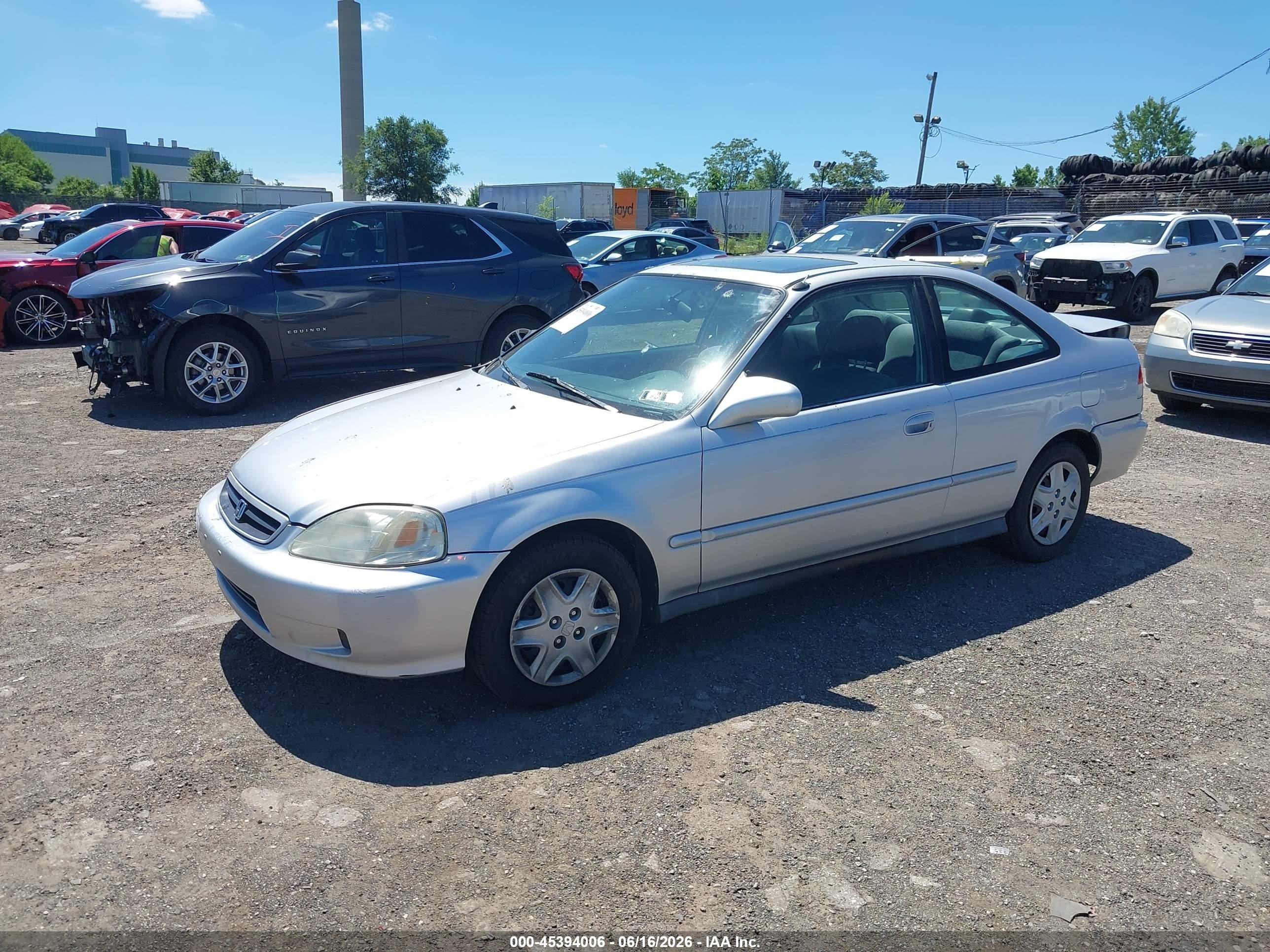 2000 Honda Civic Ex Silver vin: 1HGEJ8244YL050543
