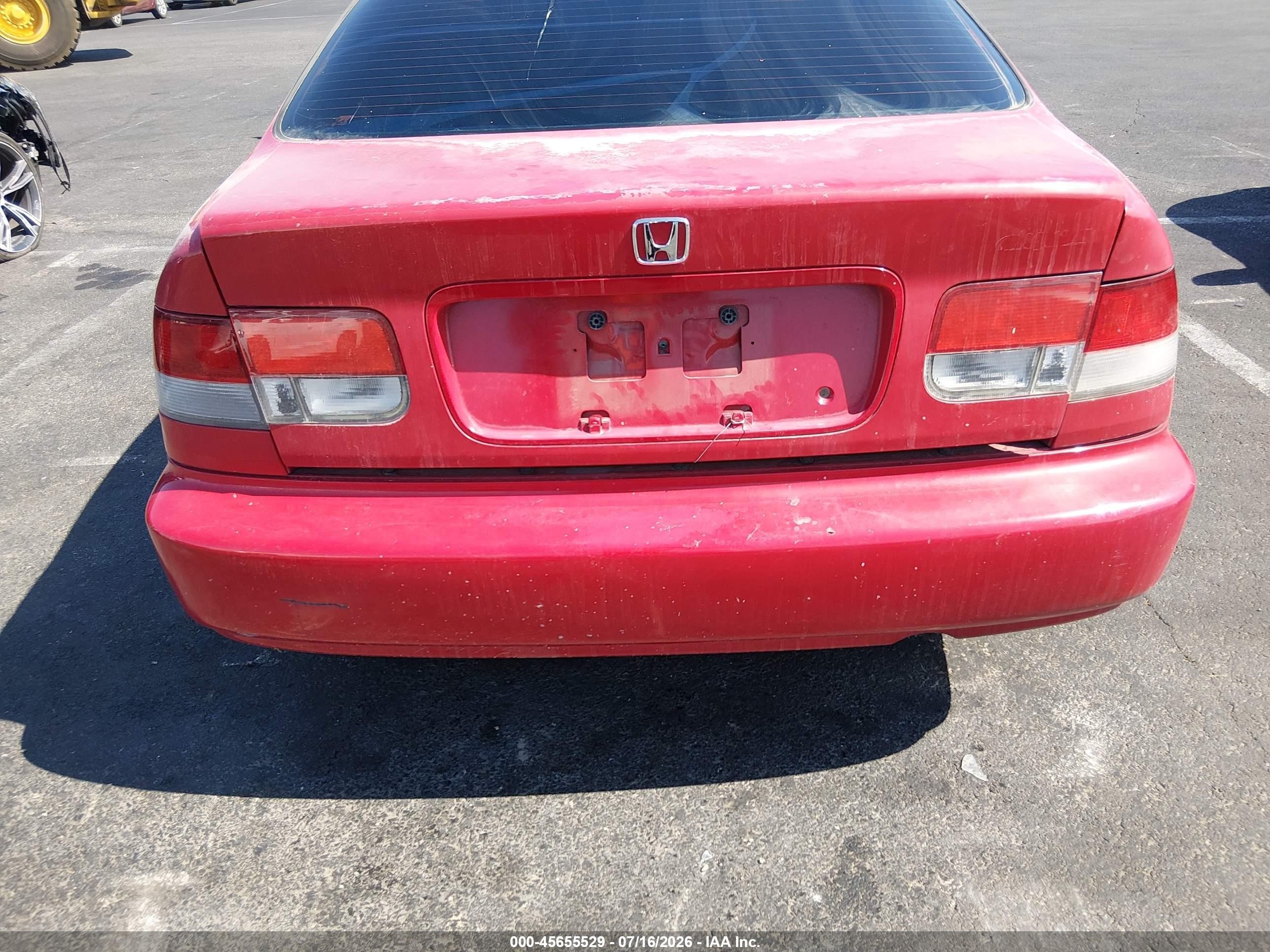 1997 Honda Civic Ex Red vin: 1HGEJ8245VL133846