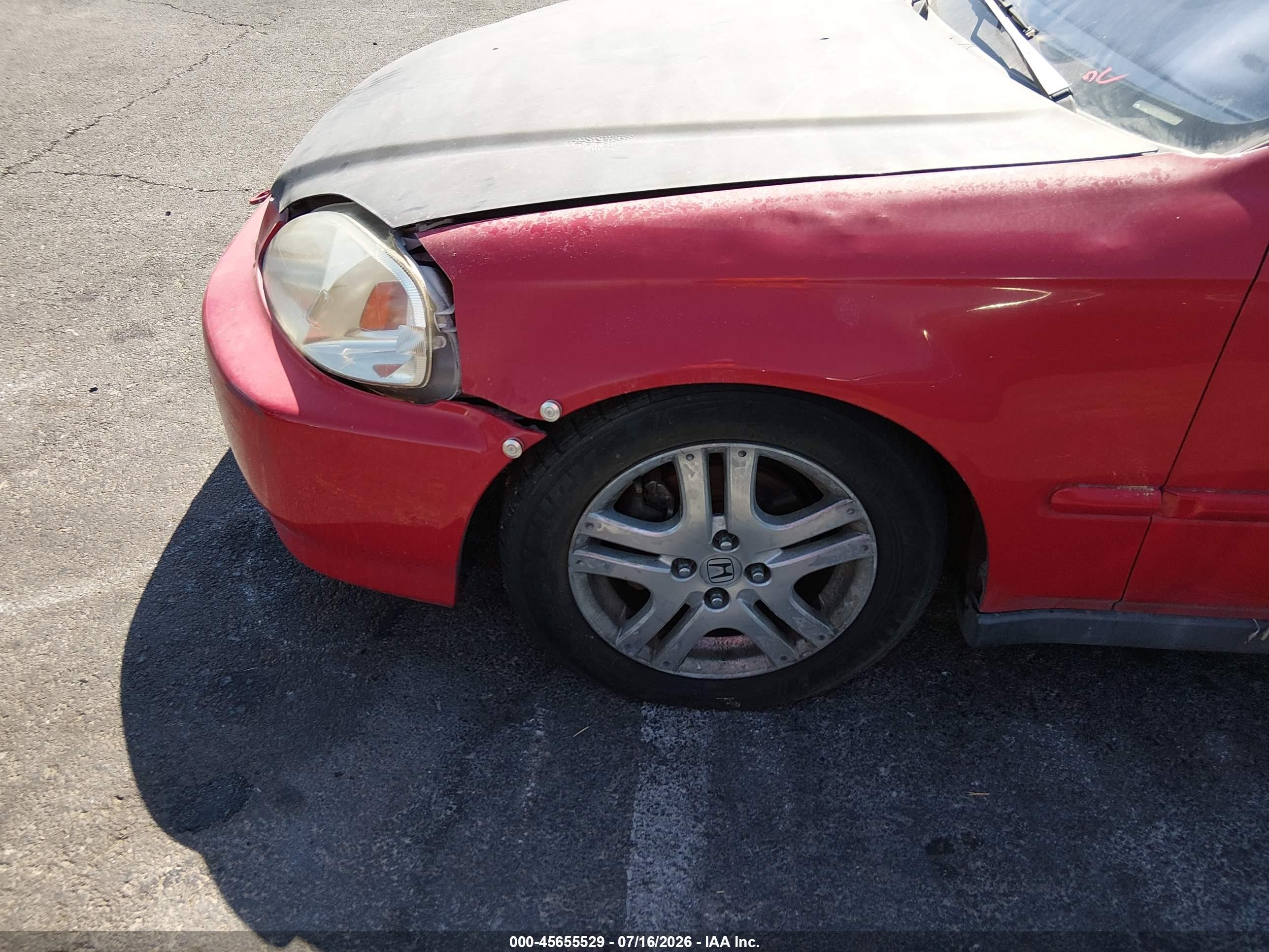 1997 Honda Civic Ex Red vin: 1HGEJ8245VL133846