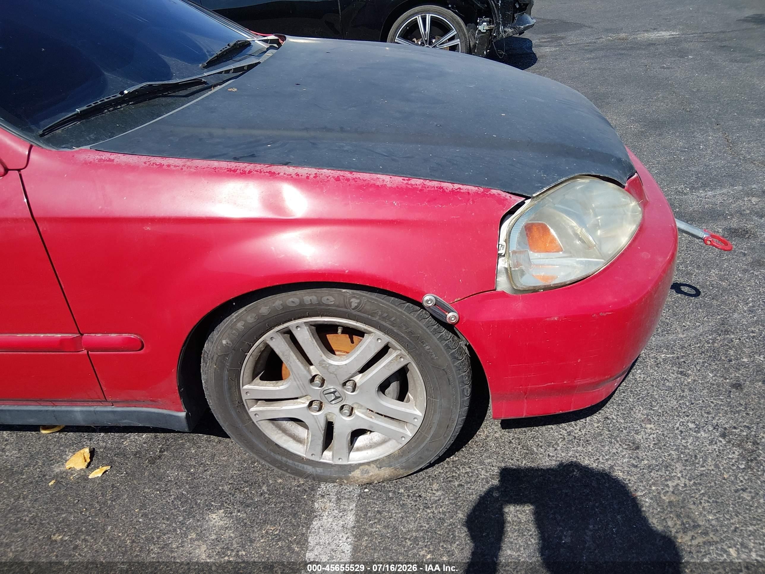 1997 Honda Civic Ex Red vin: 1HGEJ8245VL133846