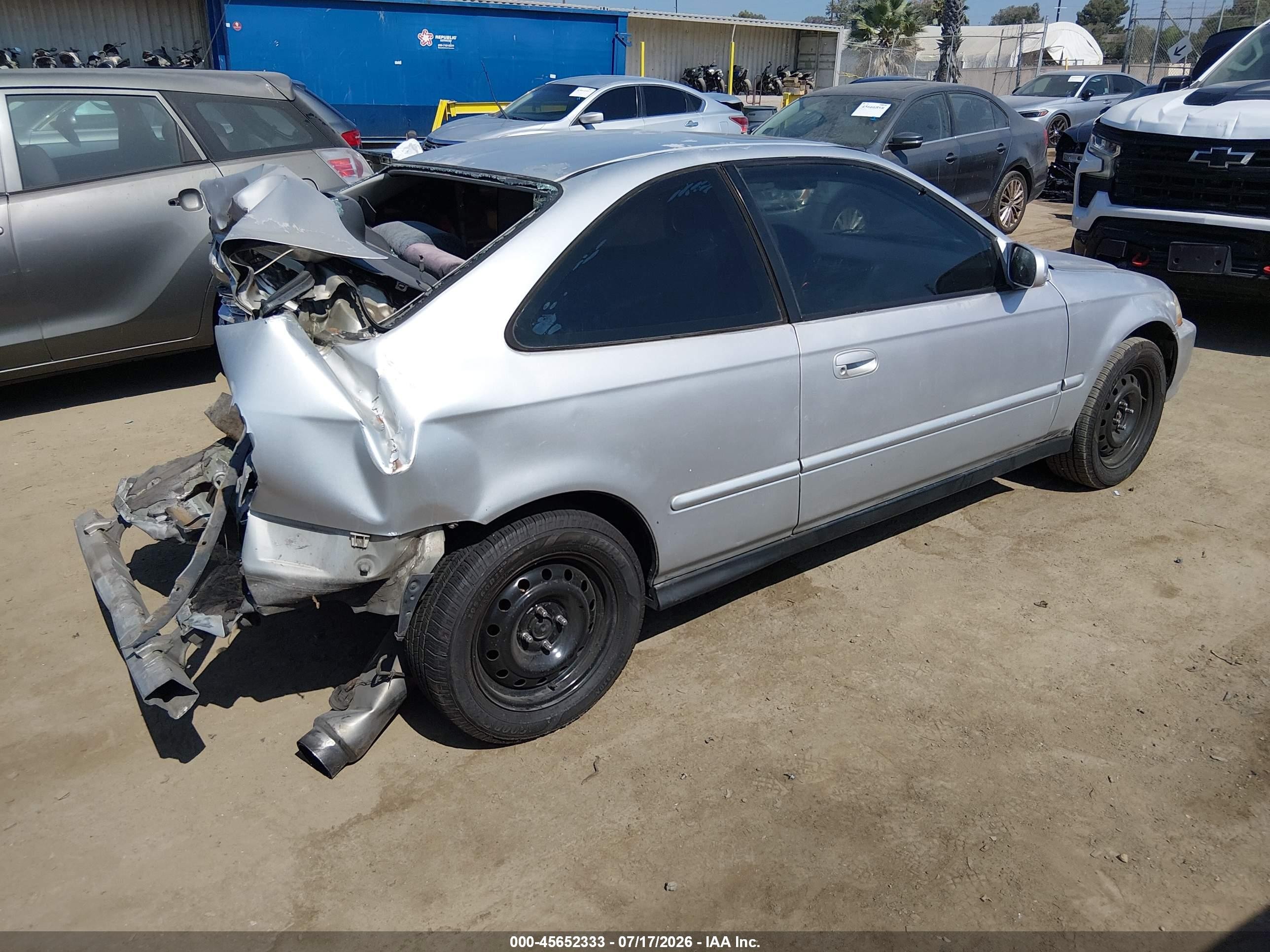 1998 Honda Civic Ex Silver vin: 1HGEJ8247WL091679
