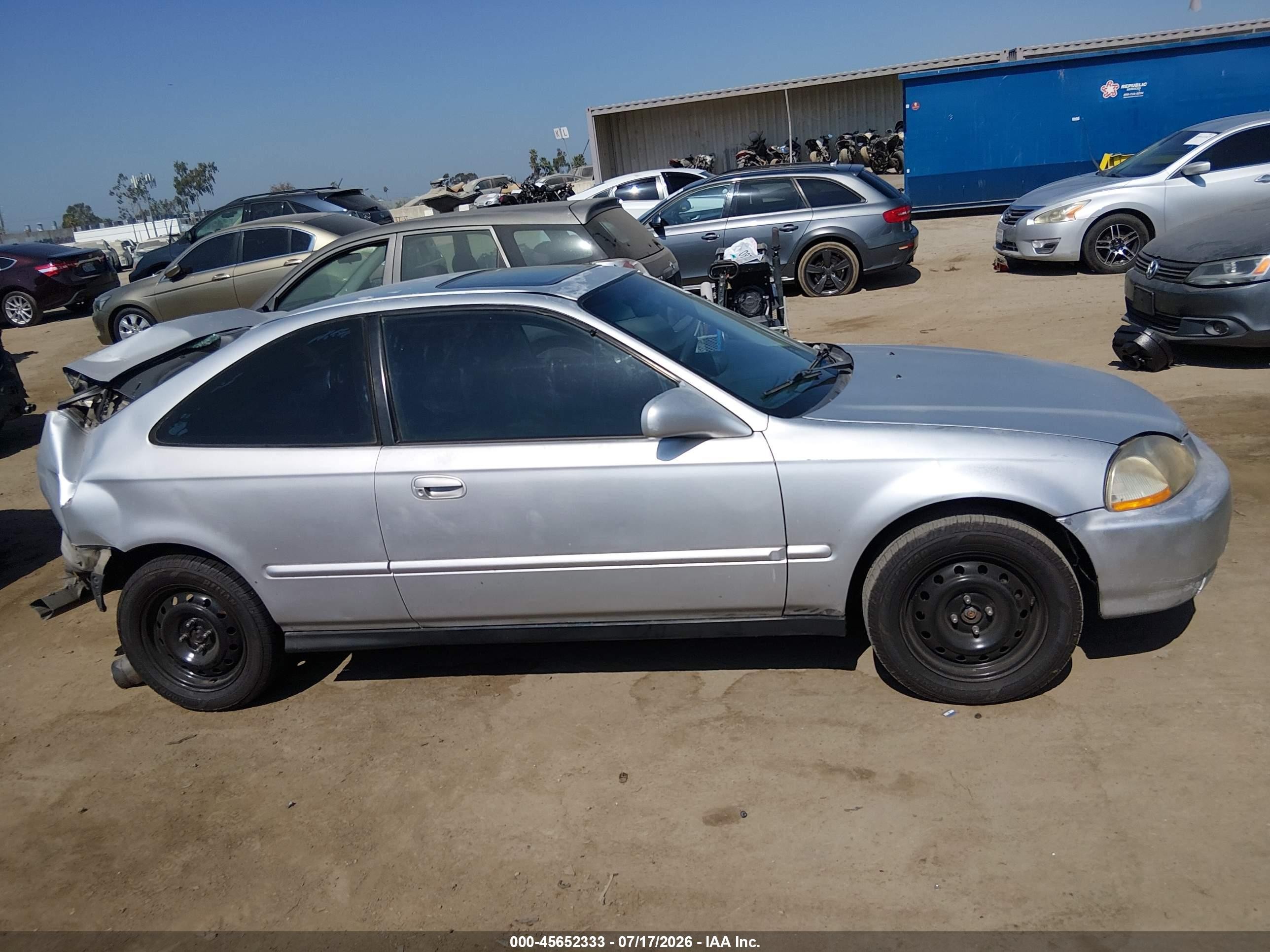 1998 Honda Civic Ex Silver vin: 1HGEJ8247WL091679