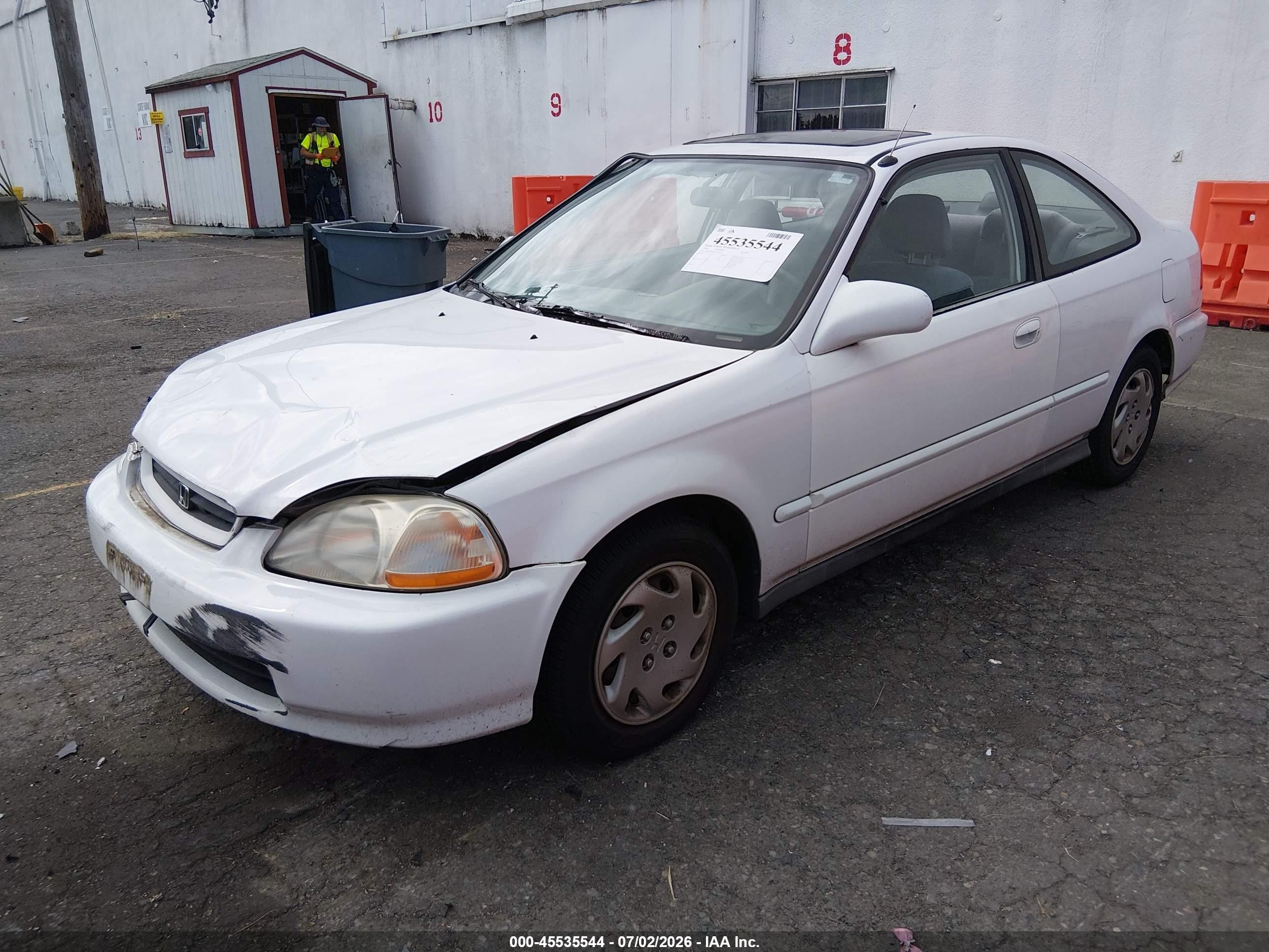 1996 Honda Civic Ex White vin: 1HGEJ8248TL054538