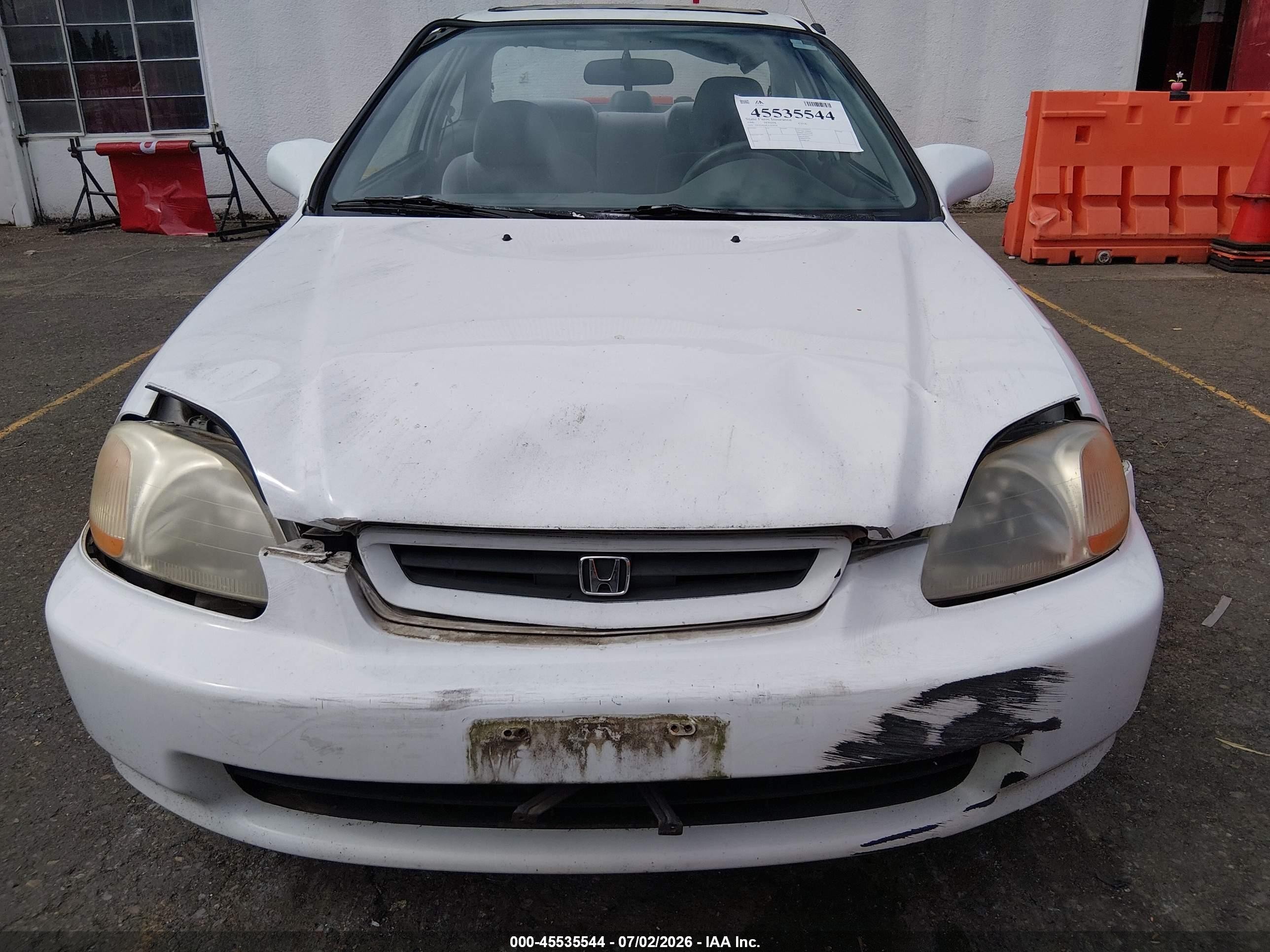 1996 Honda Civic Ex White vin: 1HGEJ8248TL054538