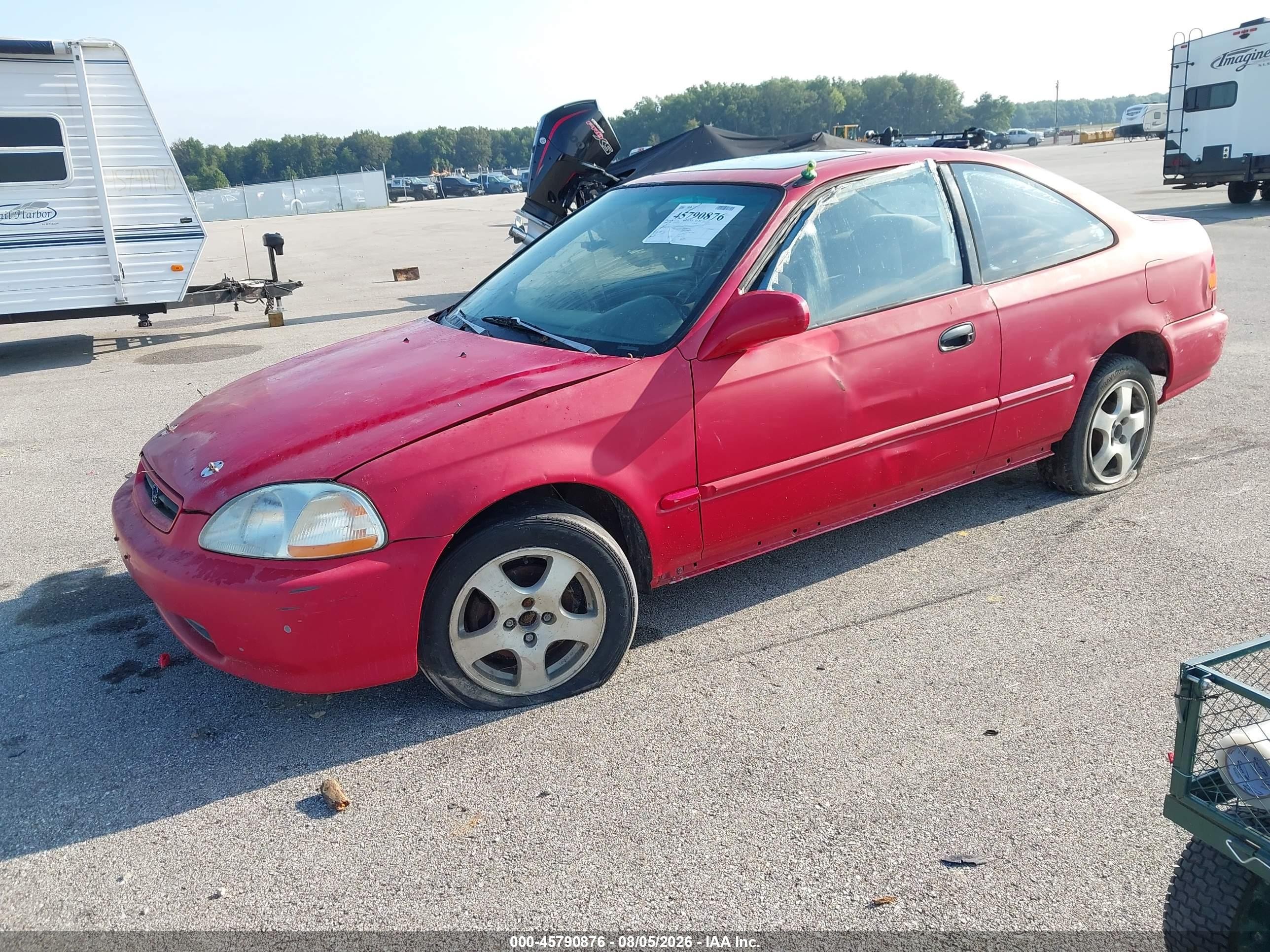 1997 Honda Civic Ex Red vin: 1HGEJ824XVL005151