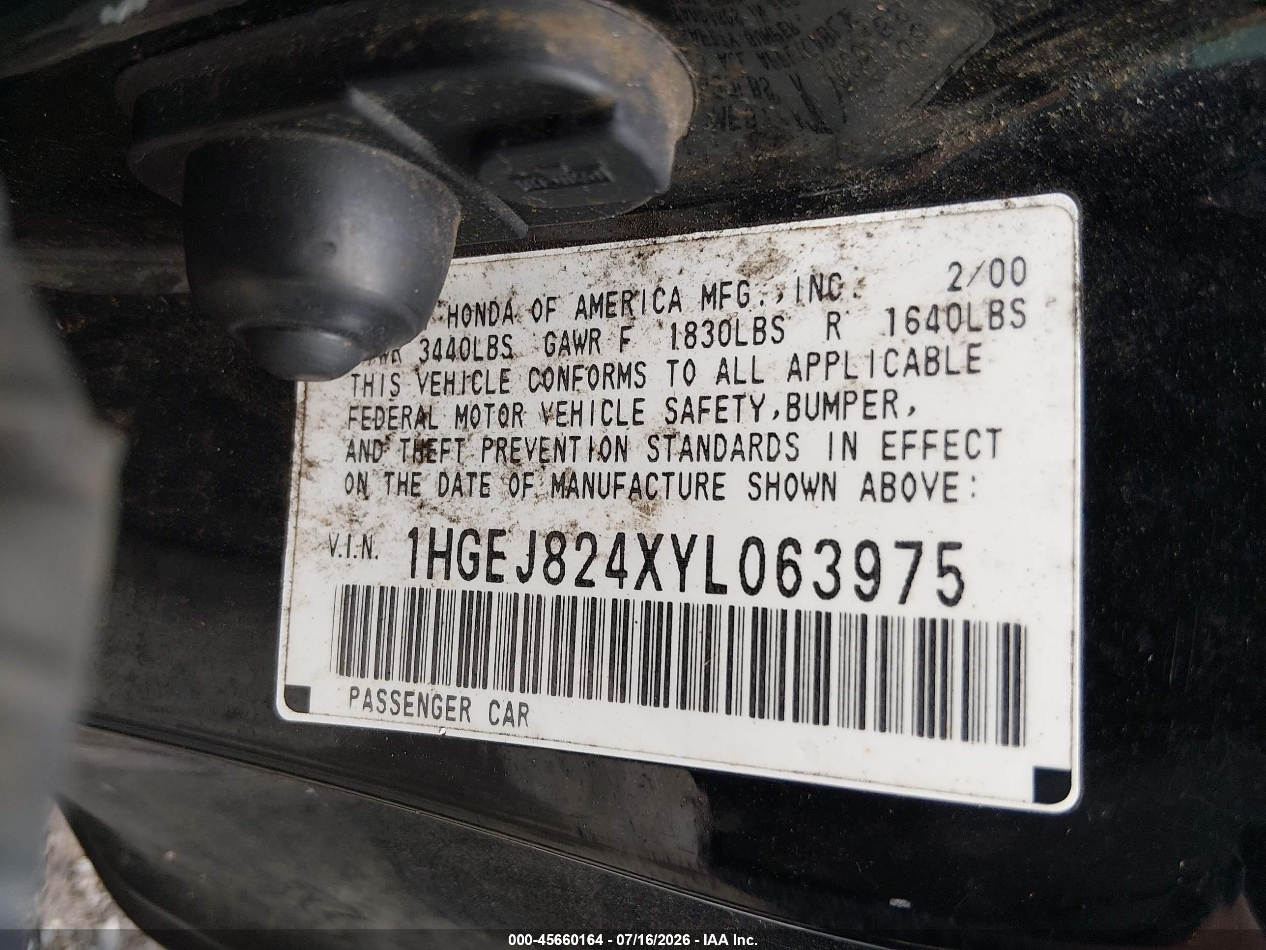 2000 Honda Civic Ex Black vin: 1HGEJ824XYL063975