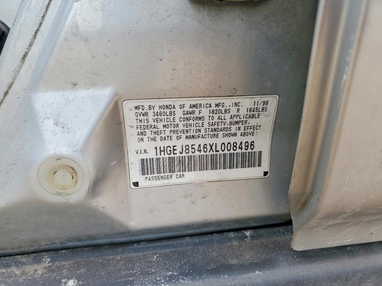 1999 Honda Civic Ex Silver vin: 1HGEJ8546XL008496