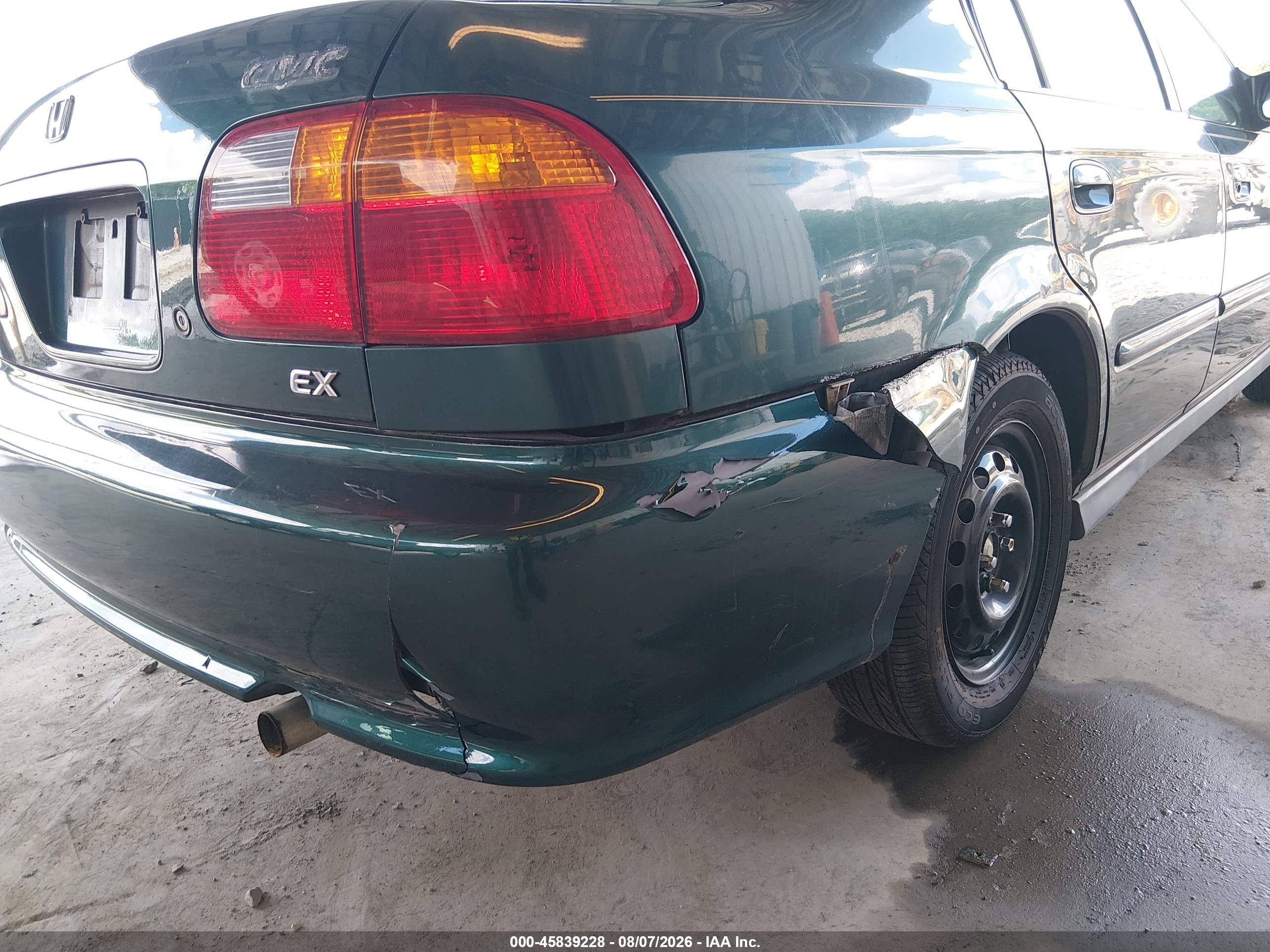 1999 Honda Civic Ex Green vin: 1HGEJ8640XL029617