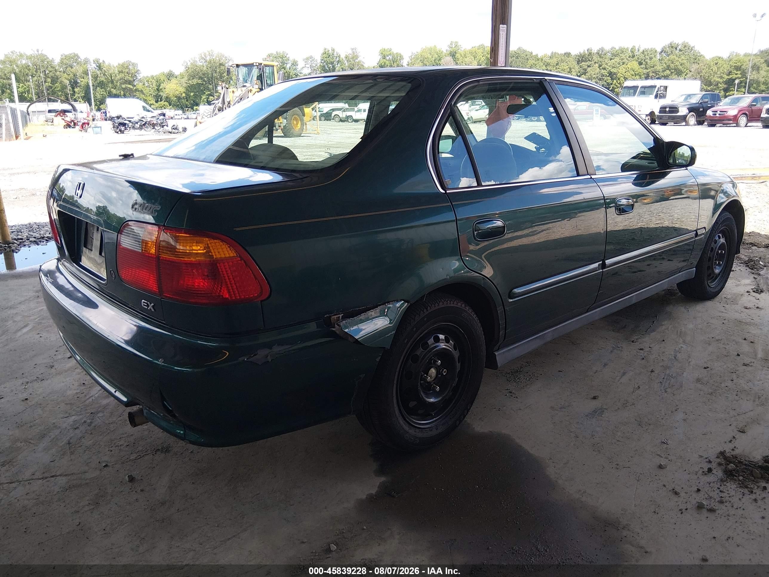 1999 Honda Civic Ex Green vin: 1HGEJ8640XL029617