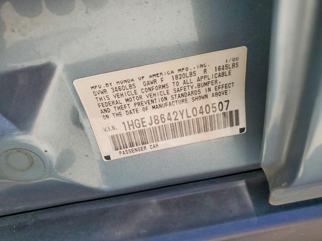 2000 Honda Civic Ex Silver vin: 1HGEJ8642YL040507