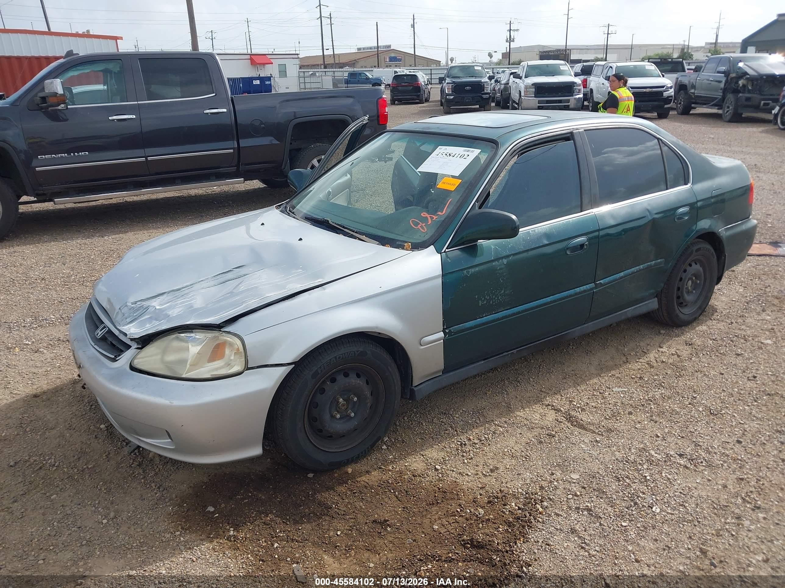 1999 Honda Civic Ex Green vin: 1HGEJ8645XL014322