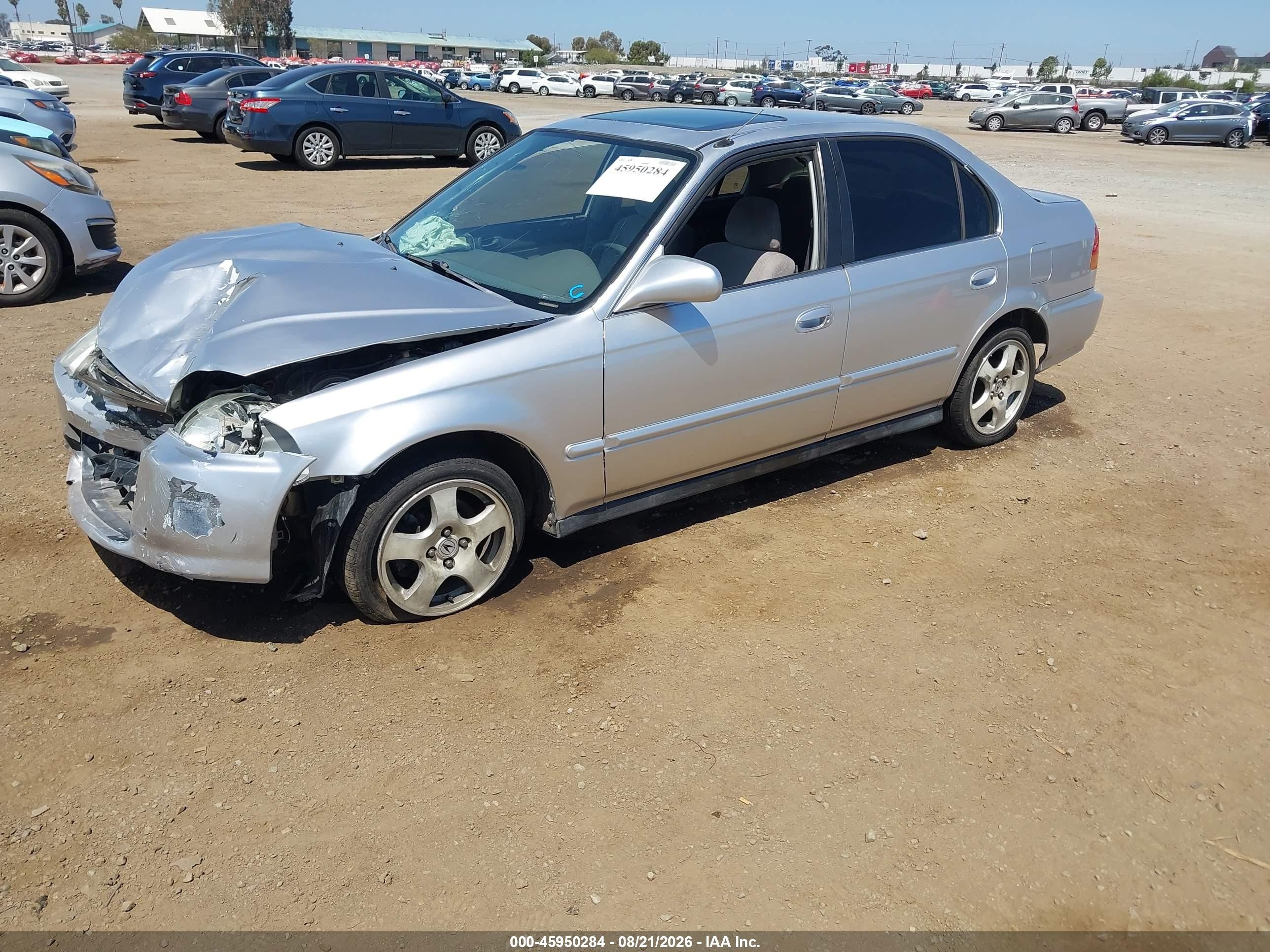 1996 Honda Civic Ex Серый vin: 1HGEJ8647TL000111