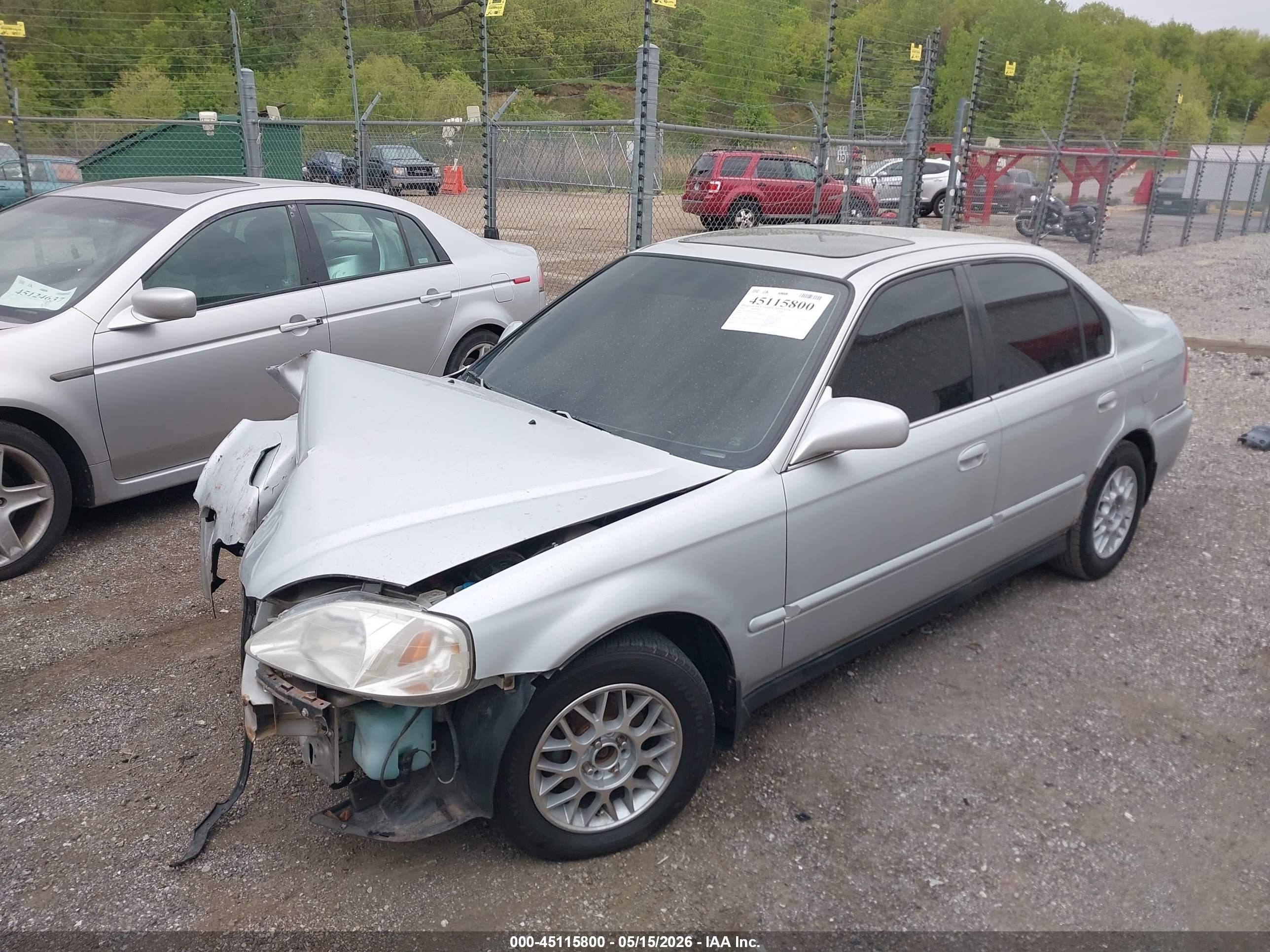 1999 Honda Civic Ex Silver vin: 1HGEJ8647XL010255
