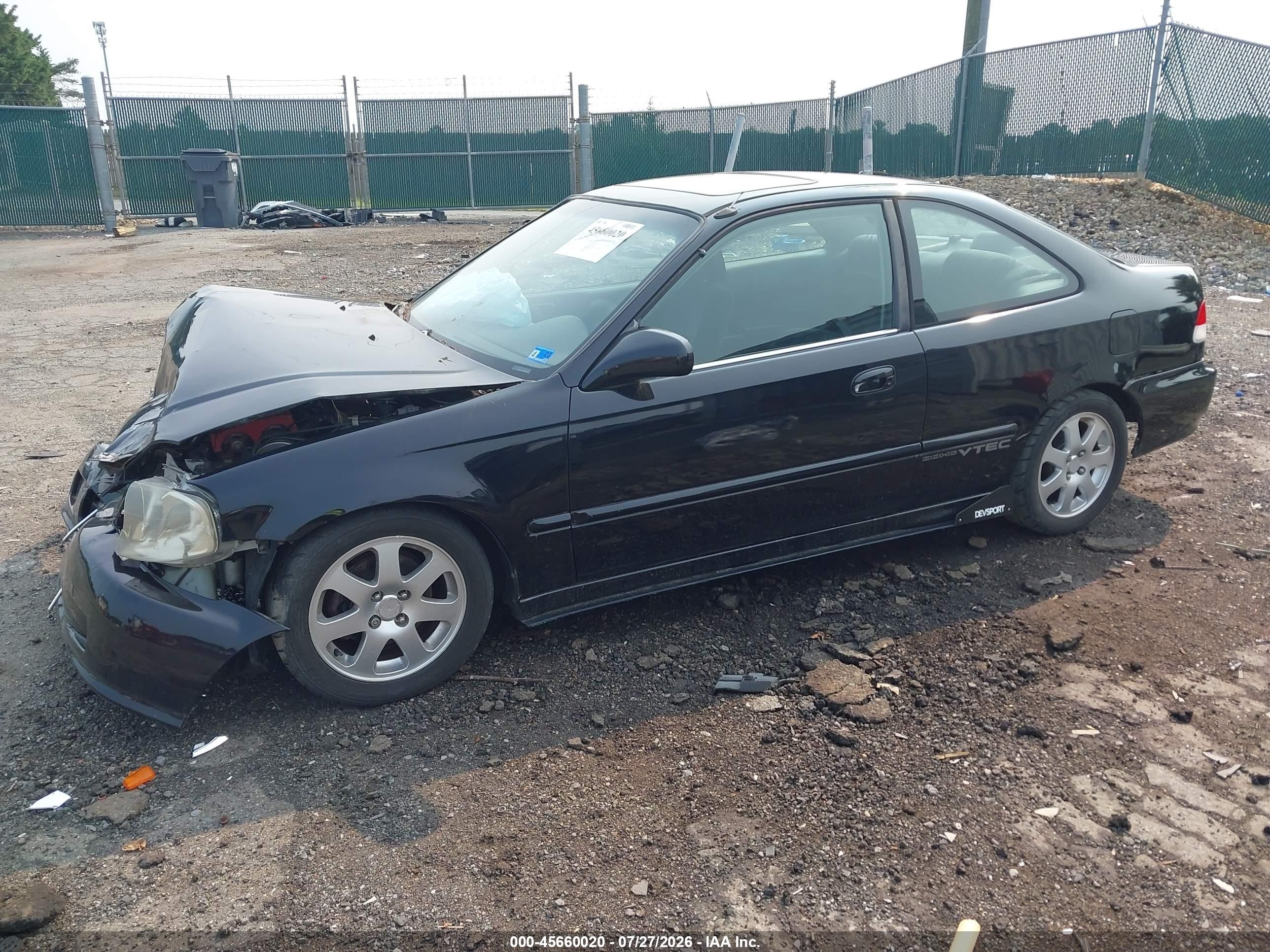 2000 Honda Civic Si Black vin: 1HGEM1155YL122343
