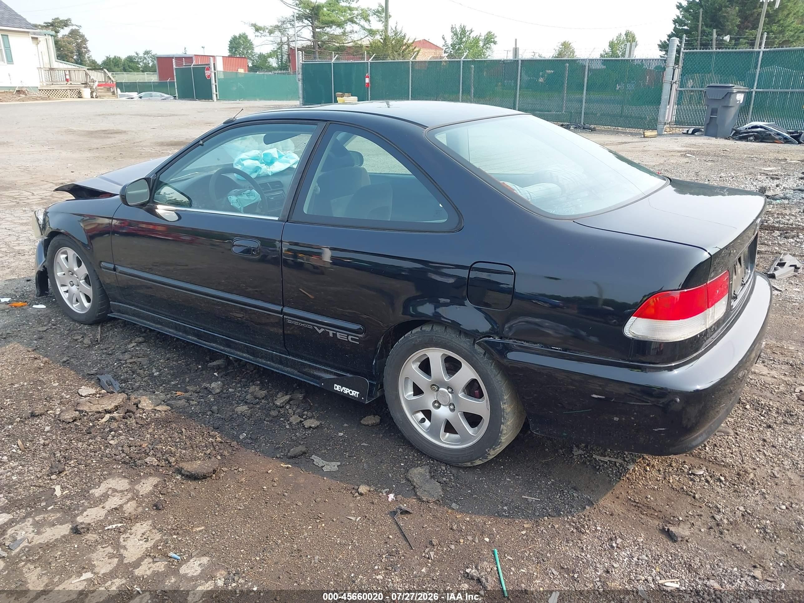 2000 Honda Civic Si Black vin: 1HGEM1155YL122343