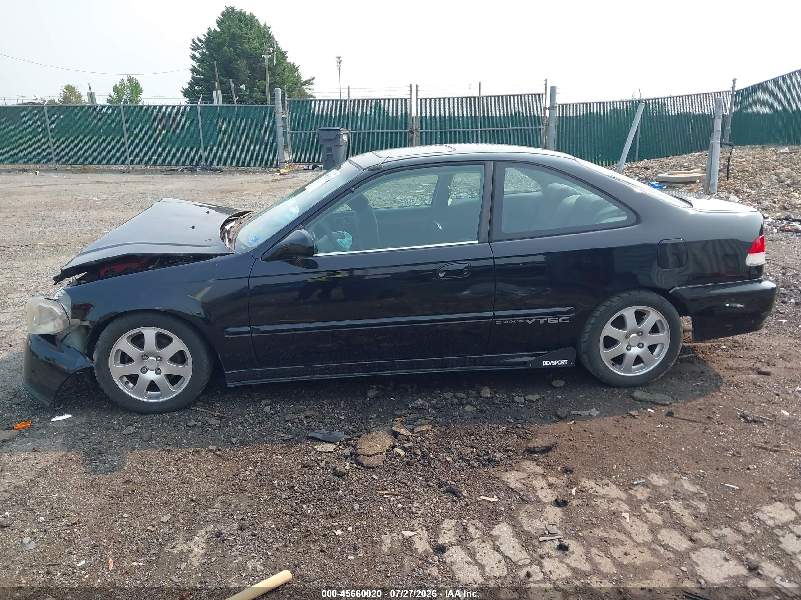 2000 Honda Civic Si Black vin: 1HGEM1155YL122343