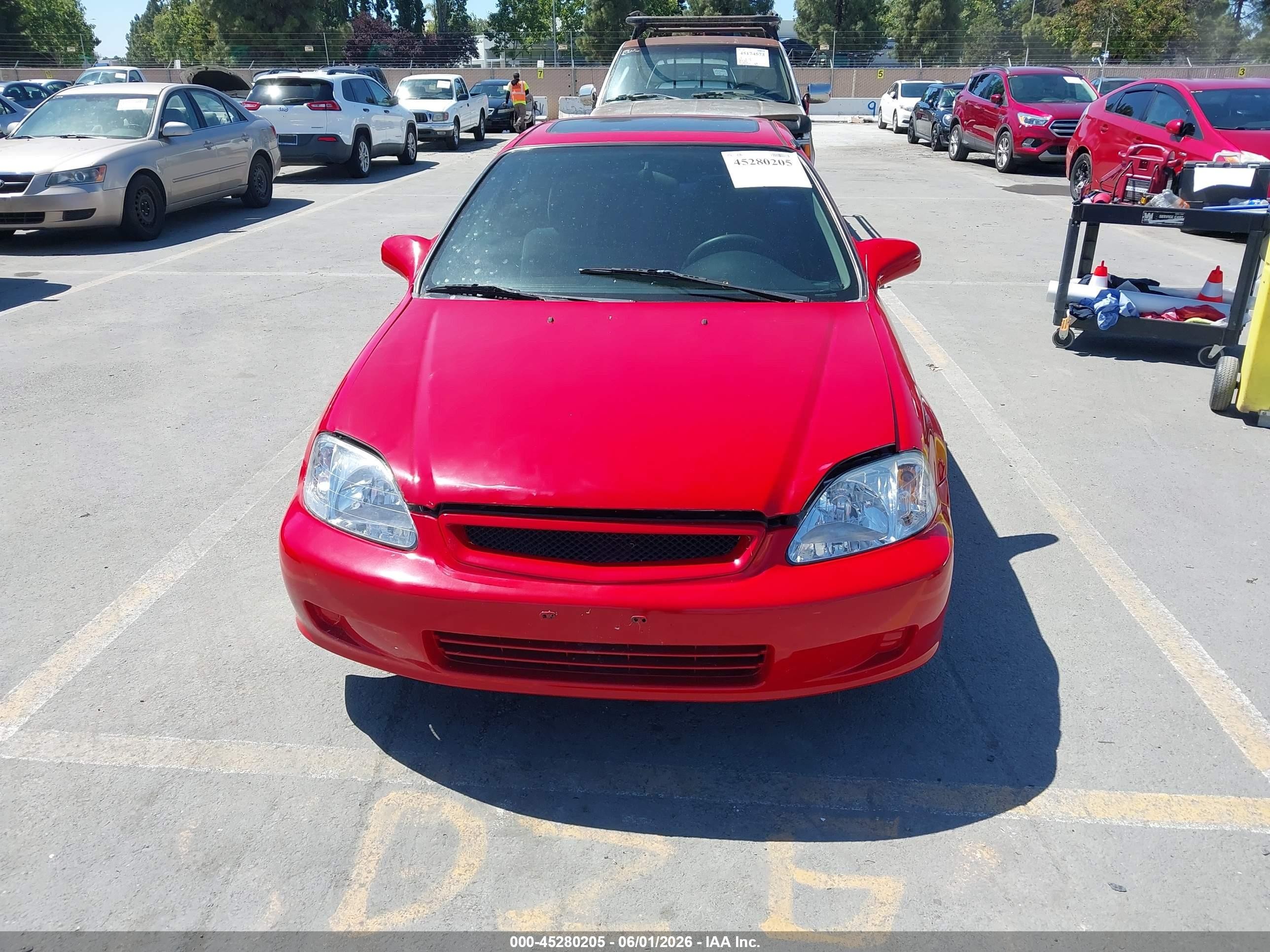 2000 Honda Civic Si Red vin: 1HGEM1157YL072836