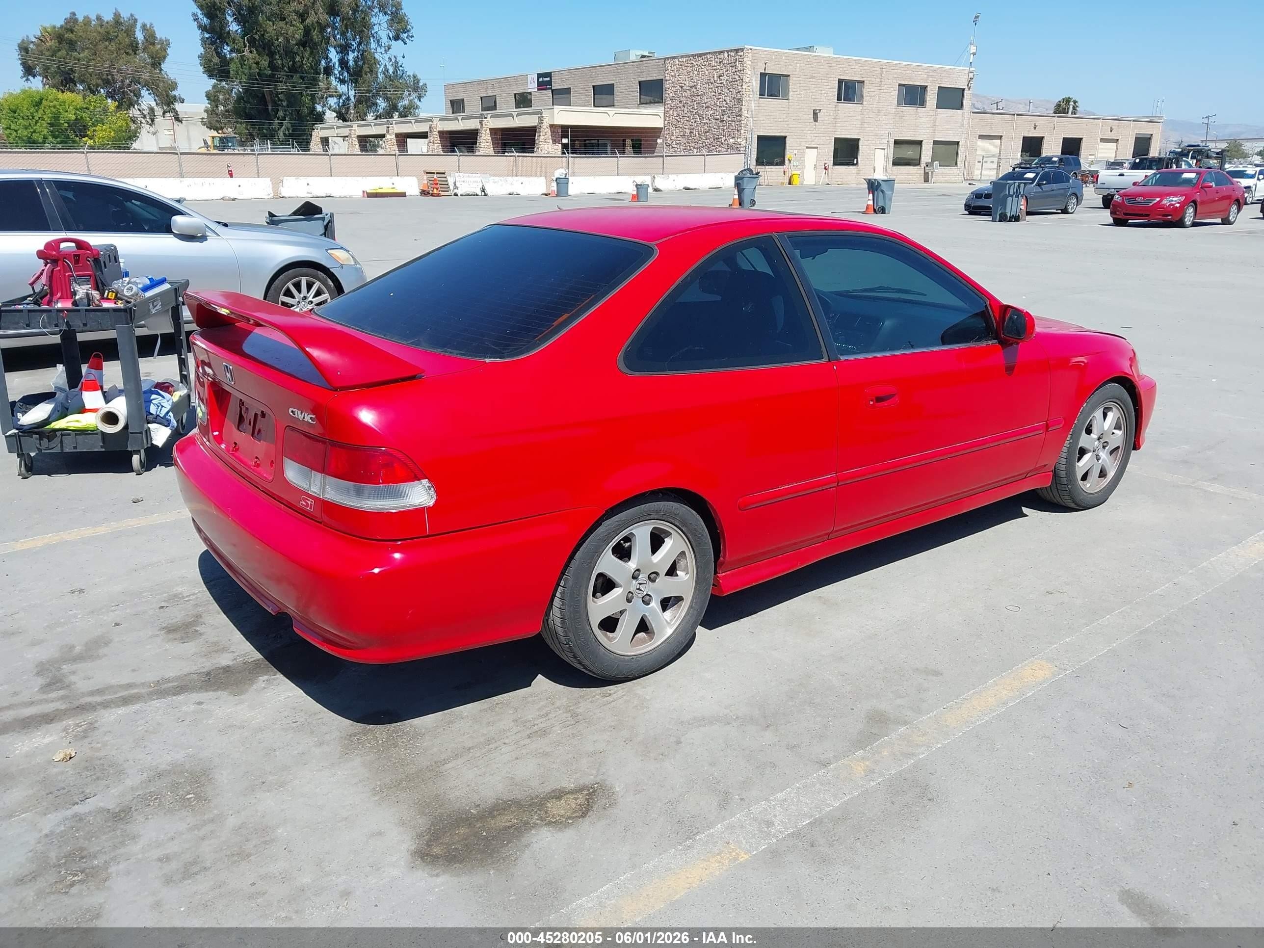 2000 Honda Civic Si Red vin: 1HGEM1157YL072836