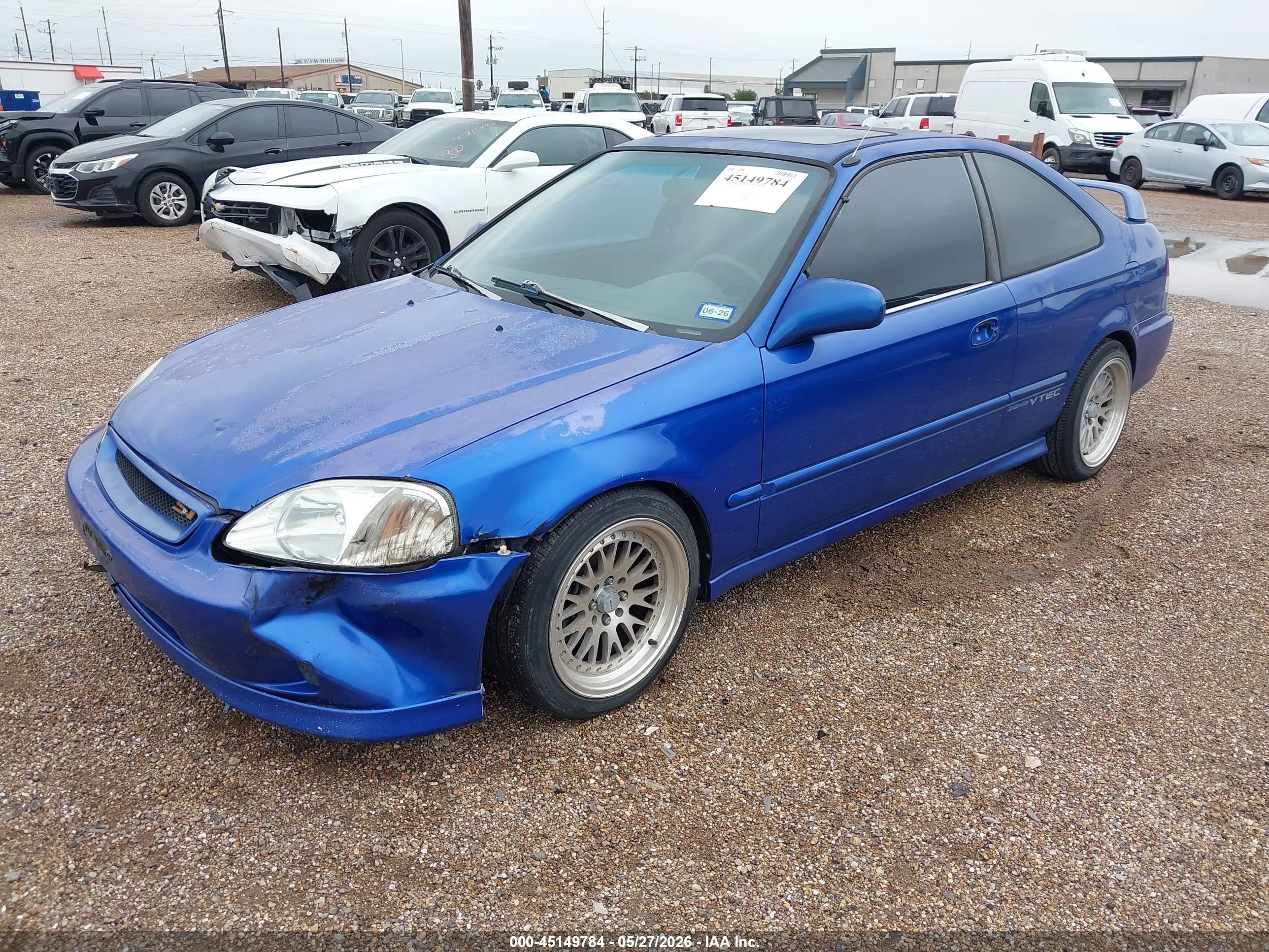 2000 Honda Civic Si Blue vin: 1HGEM1157YL082394