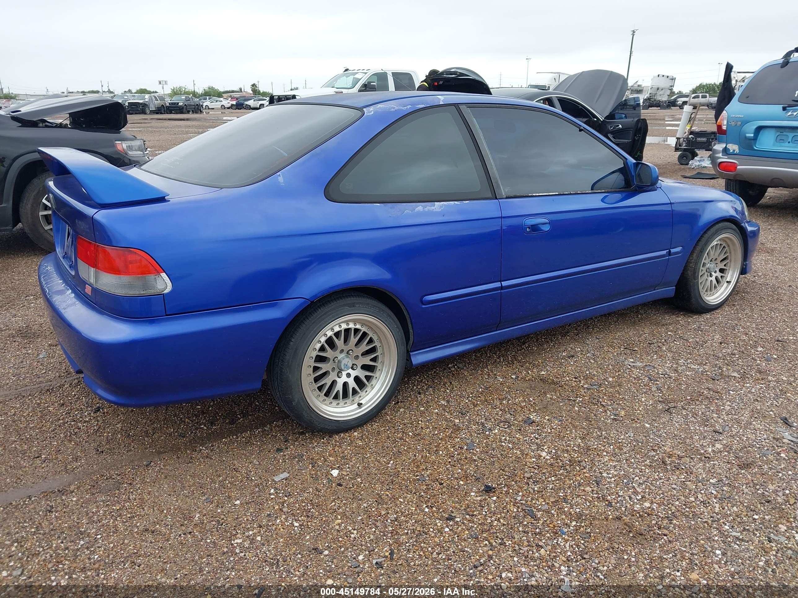 2000 Honda Civic Si Blue vin: 1HGEM1157YL082394