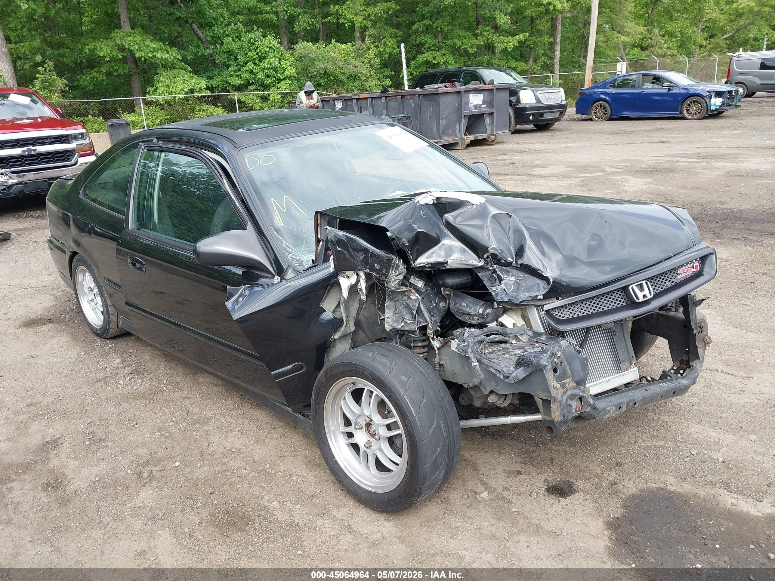 2000 Honda Civic Si Black vin: 1HGEM1157YL120156