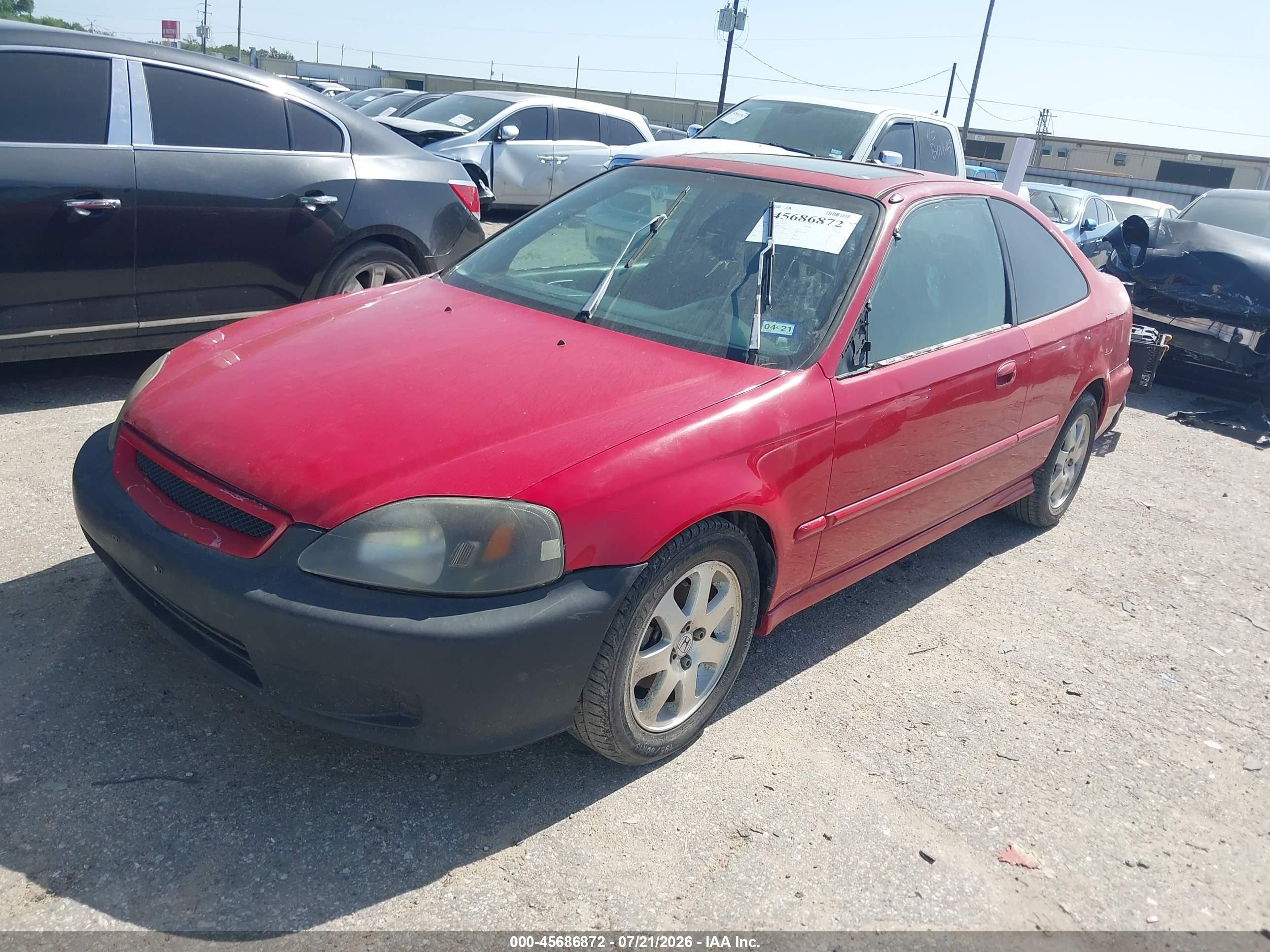 2000 Honda Civic Si Red vin: 1HGEM115XYL100905