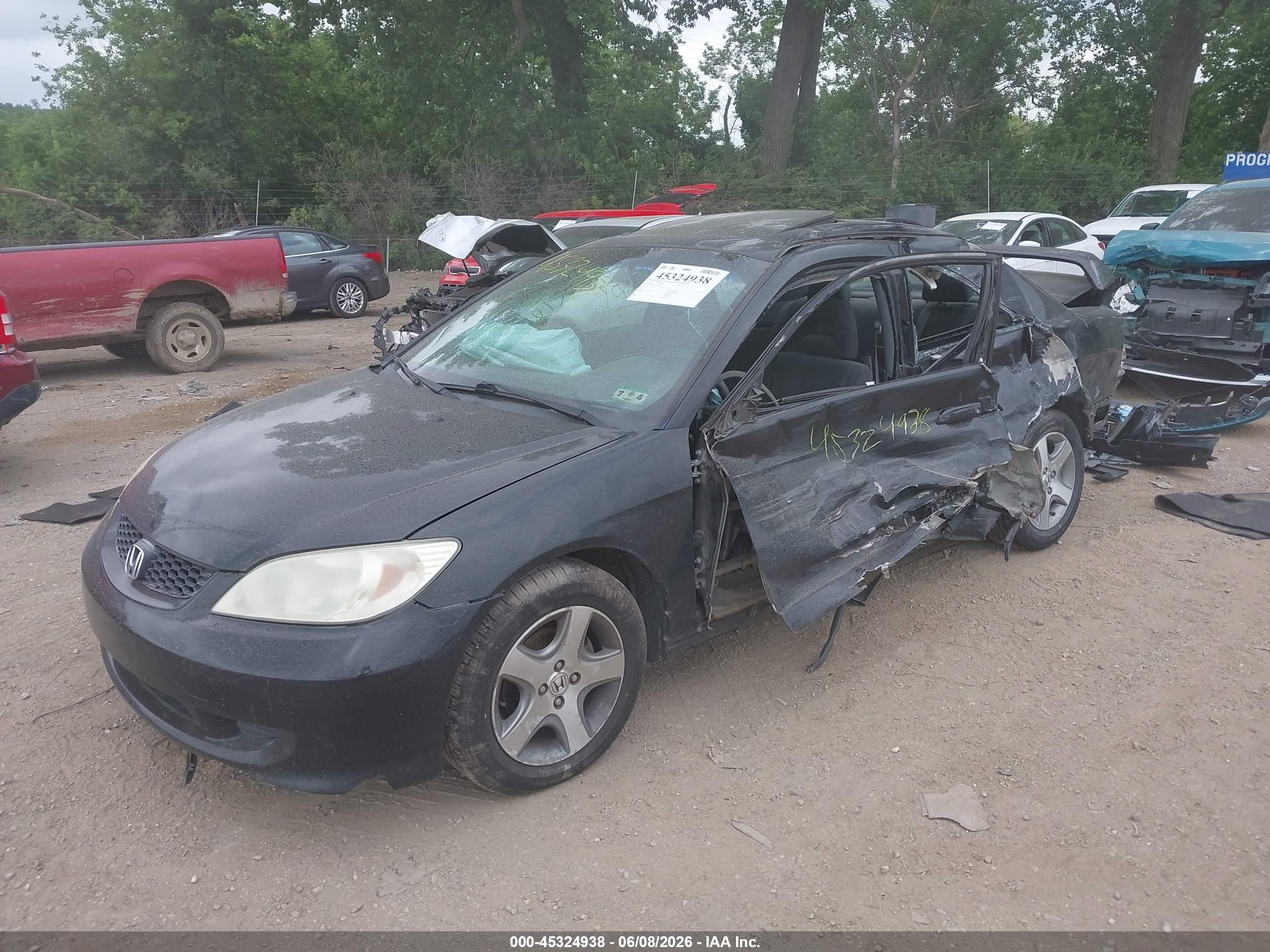 2004 Honda Civic Ex Black vin: 1HGEM21084L072283