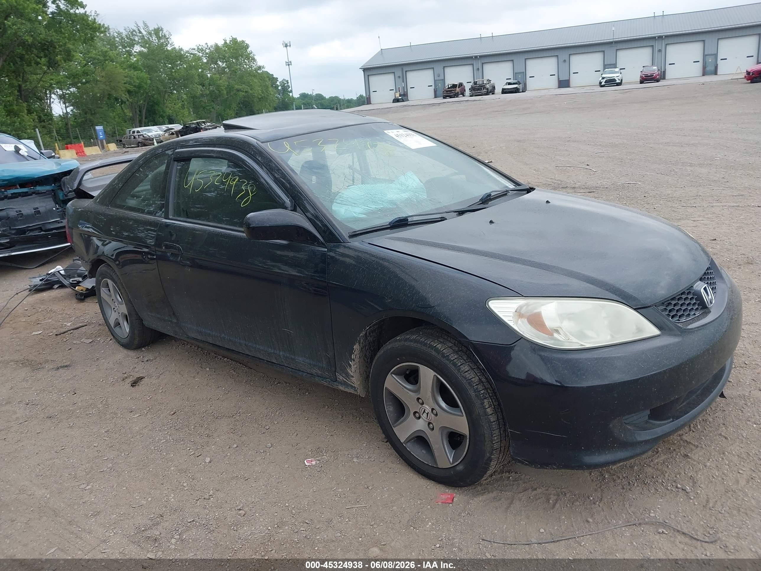 2004 Honda Civic Ex Black vin: 1HGEM21084L072283