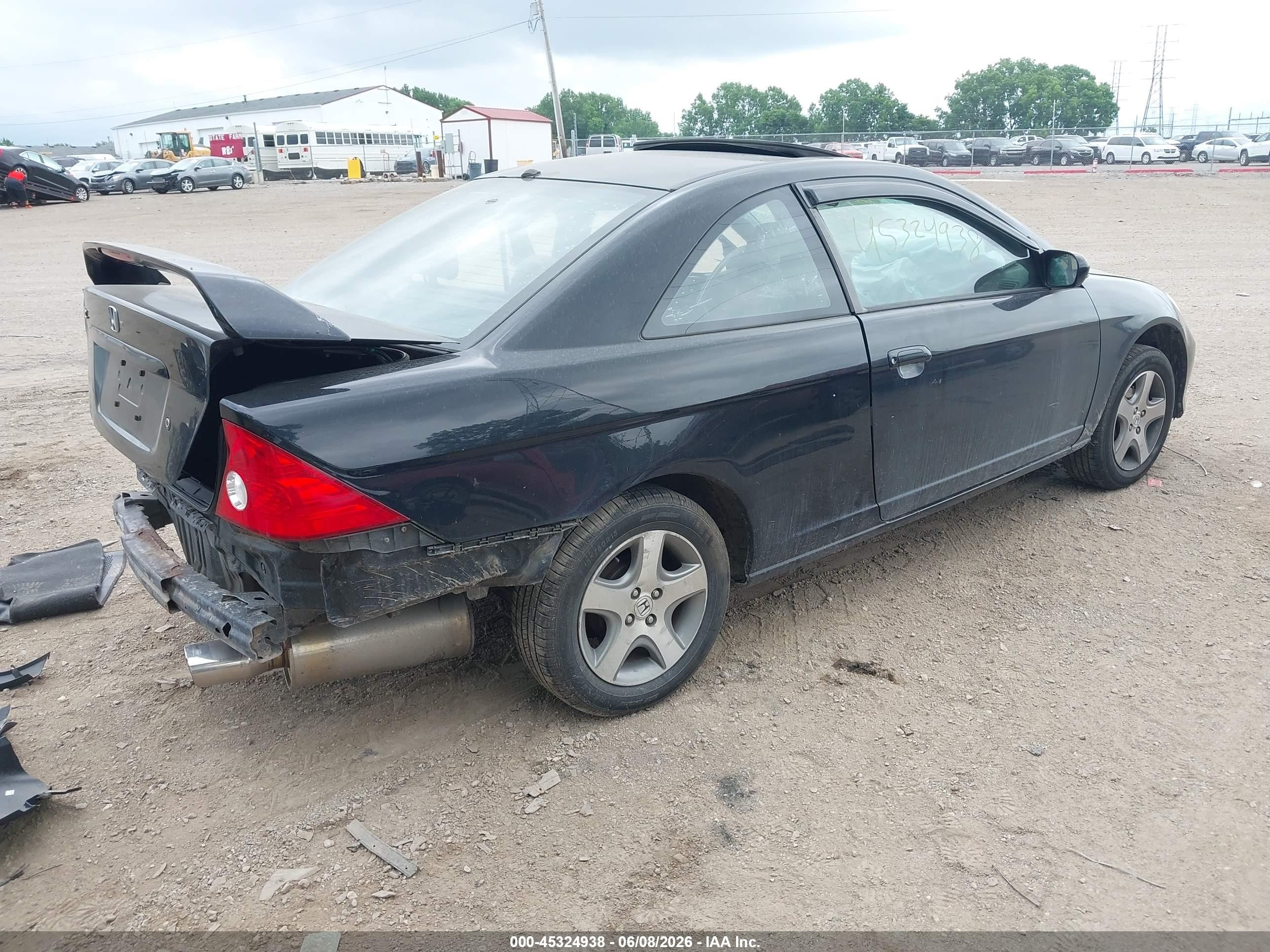 2004 Honda Civic Ex Black vin: 1HGEM21084L072283