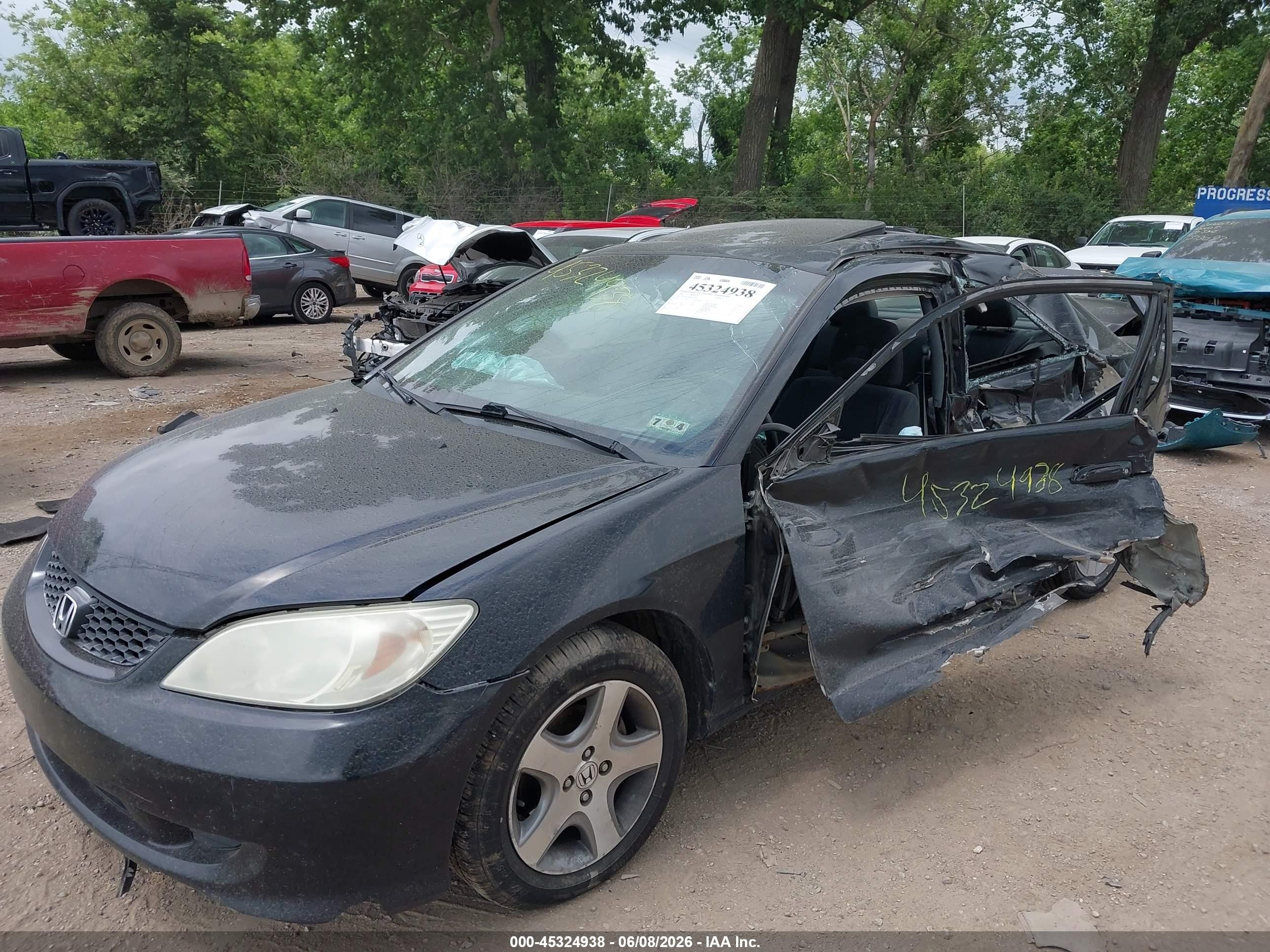 2004 Honda Civic Ex Black vin: 1HGEM21084L072283