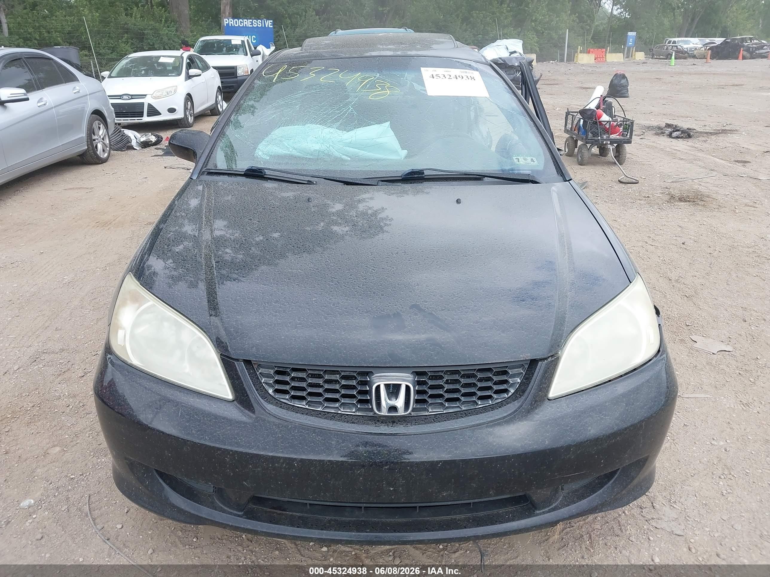 2004 Honda Civic Ex Black vin: 1HGEM21084L072283