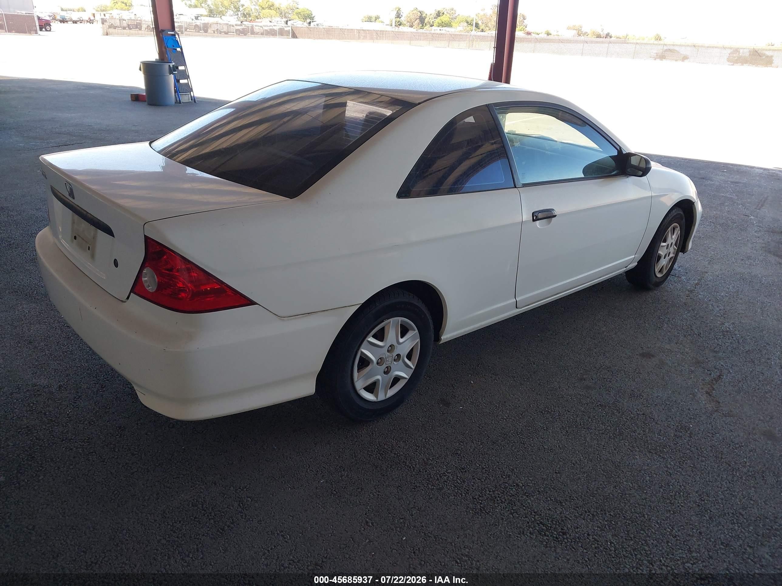 2005 Honda Civic Vp Белый vin: 1HGEM21105L063684