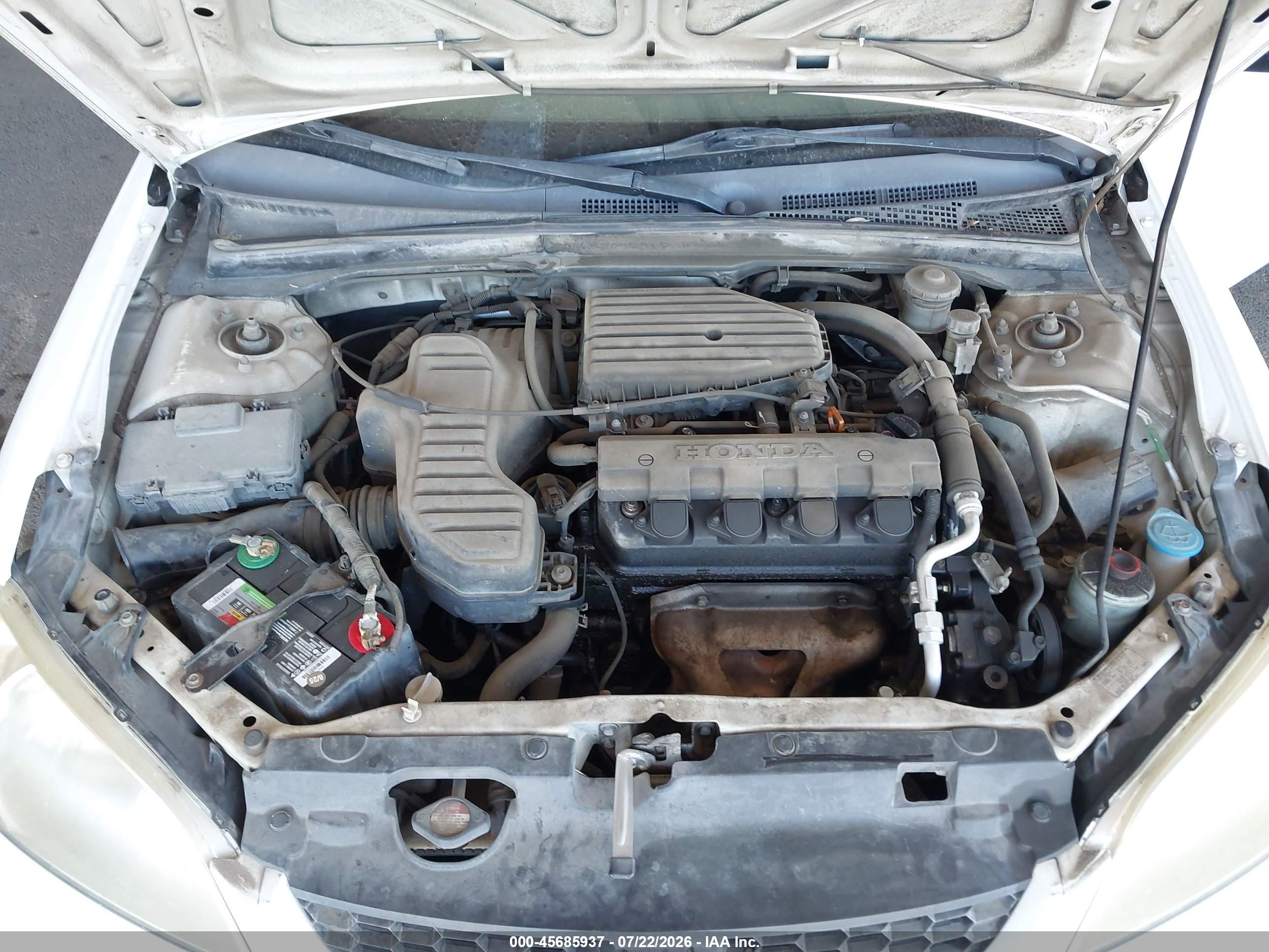 2005 Honda Civic Vp Белый vin: 1HGEM21105L063684