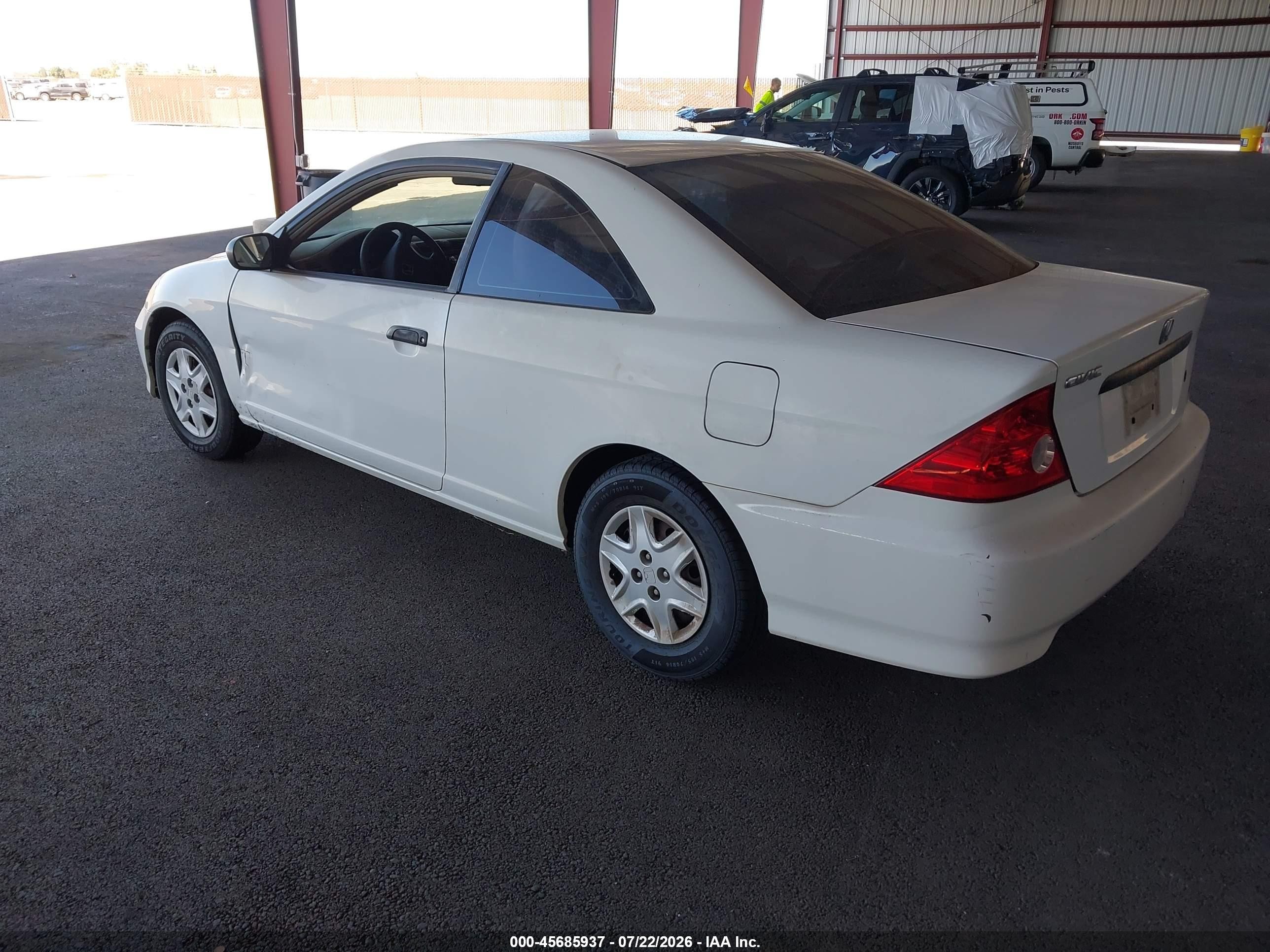 2005 Honda Civic Vp Белый vin: 1HGEM21105L063684