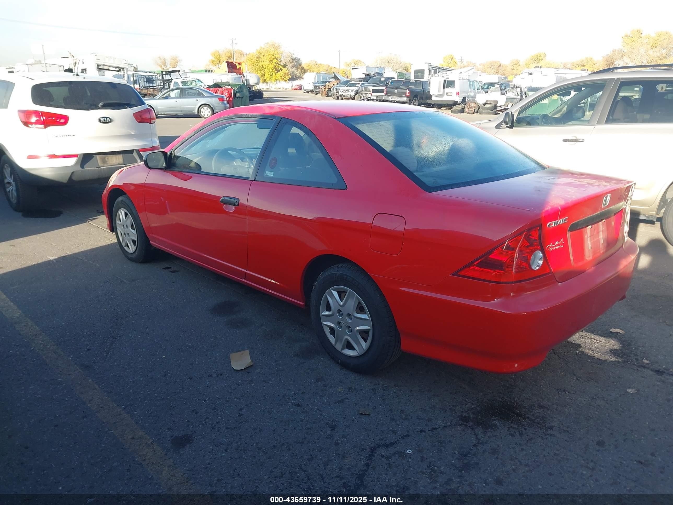 2004 Honda Civic Vp Red vin: 1HGEM21114L085210