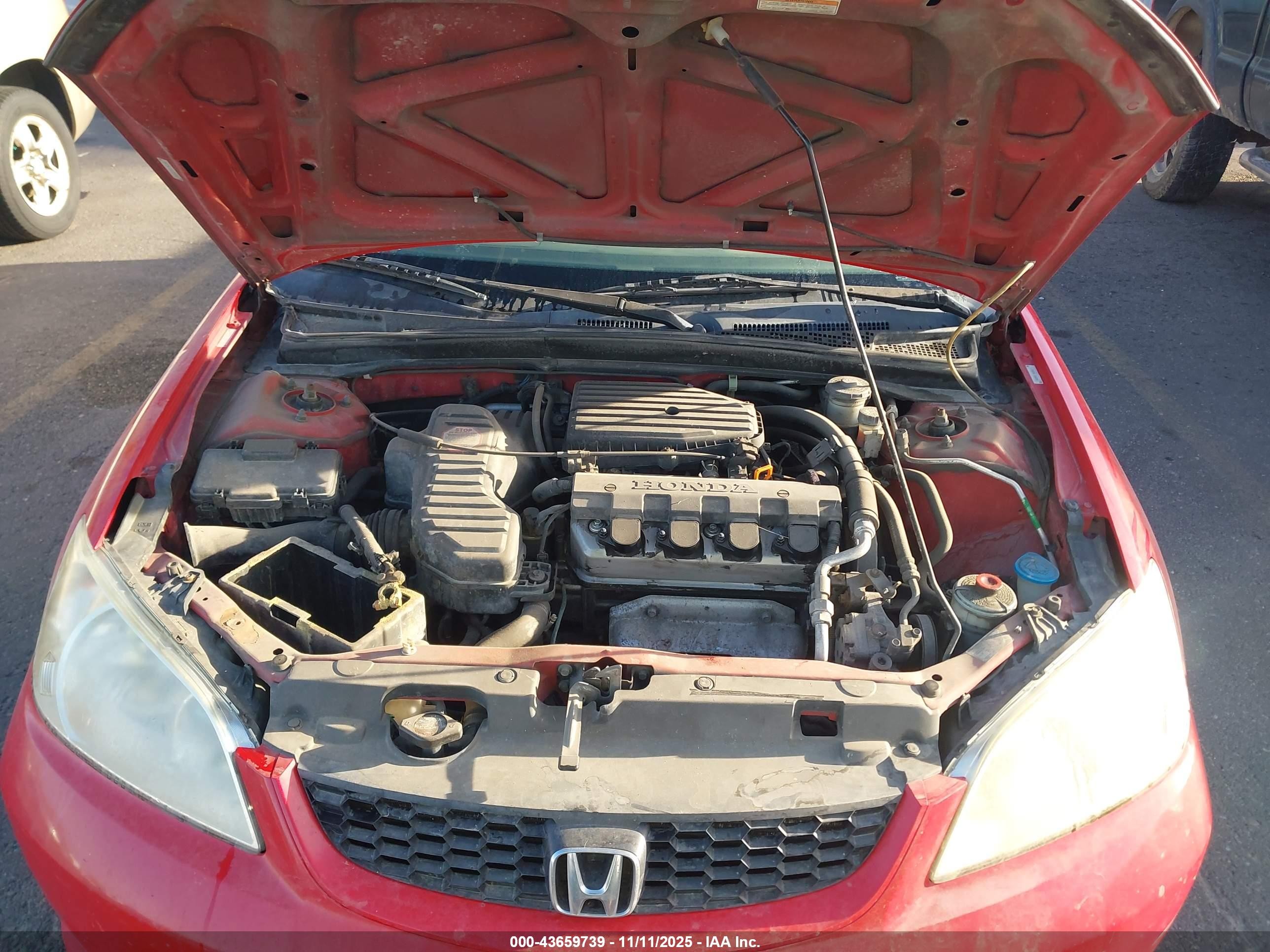 2004 Honda Civic Vp Red vin: 1HGEM21114L085210