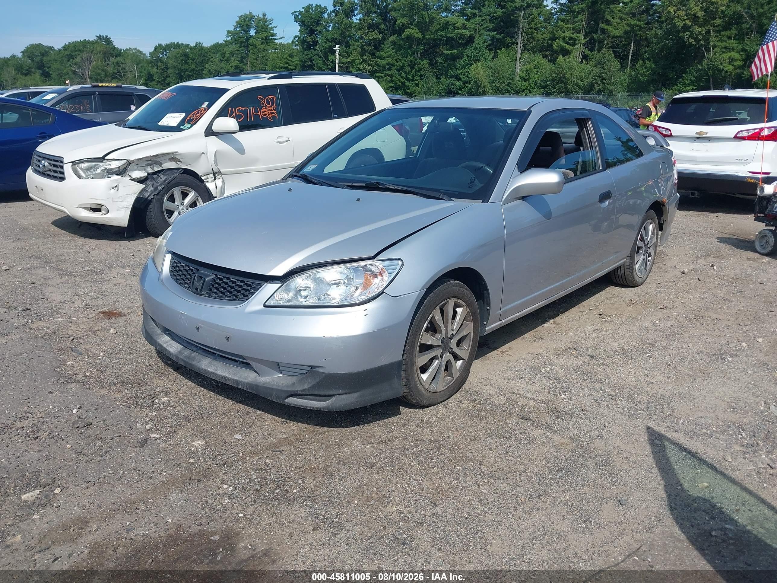 2005 Honda Civic Vp Silver vin: 1HGEM21125L065520