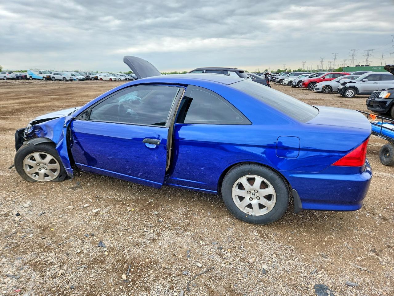 2005 Honda Civic Dx Vp Blue vin: 1HGEM21145L041428