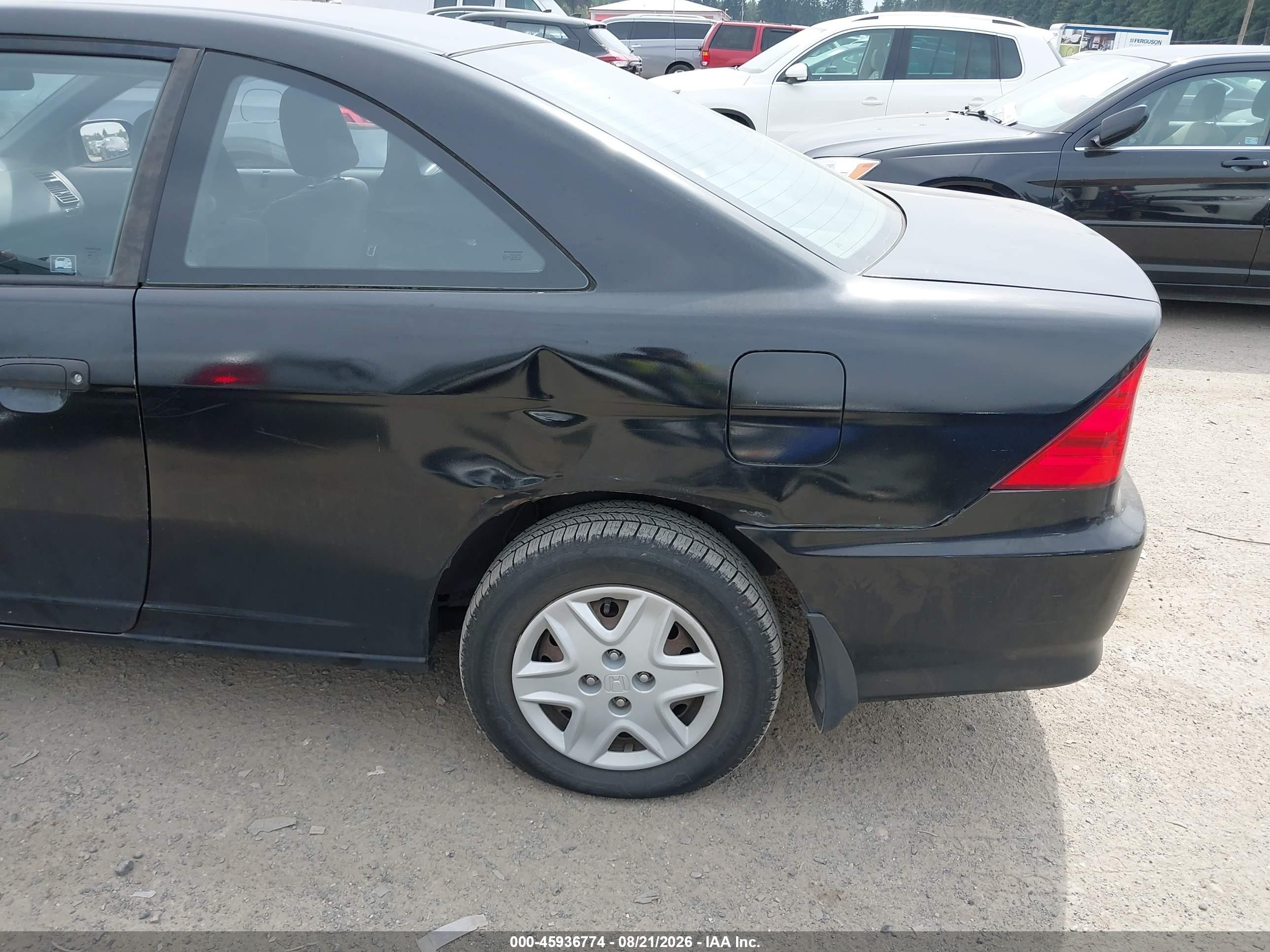 2004 Honda Civic Vp Black vin: 1HGEM21184L027305