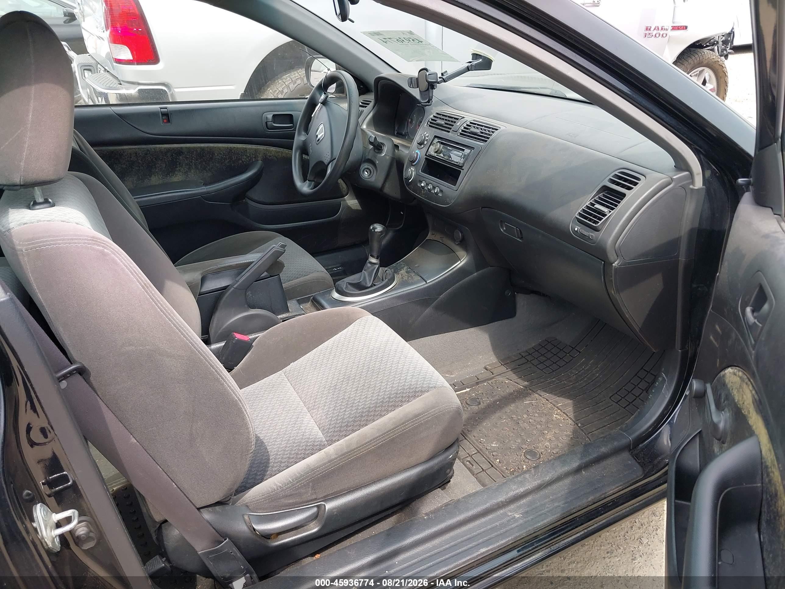 2004 Honda Civic Vp Black vin: 1HGEM21184L027305