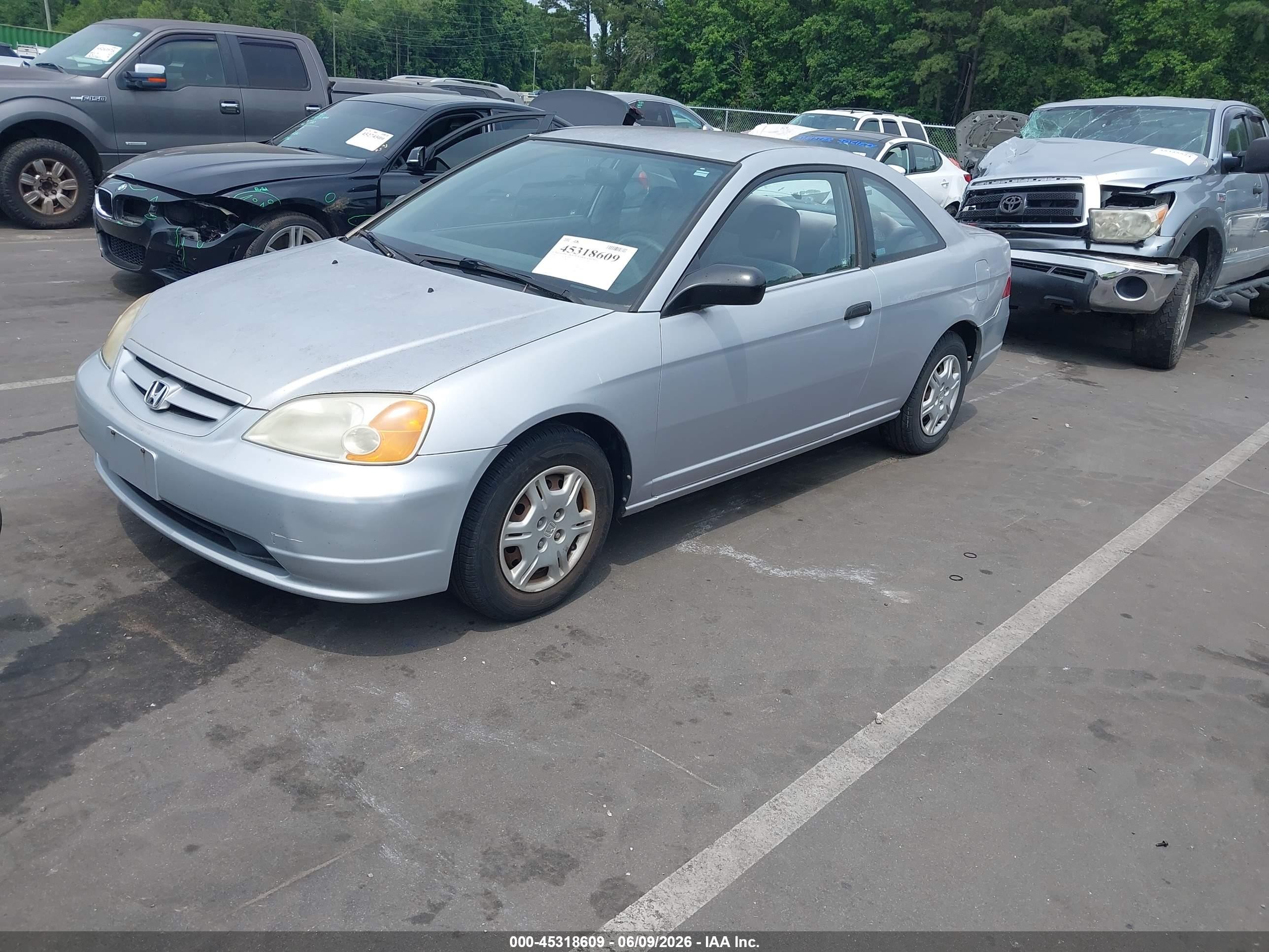 2001 Honda Civic Dx Silver vin: 1HGEM212X1L084884