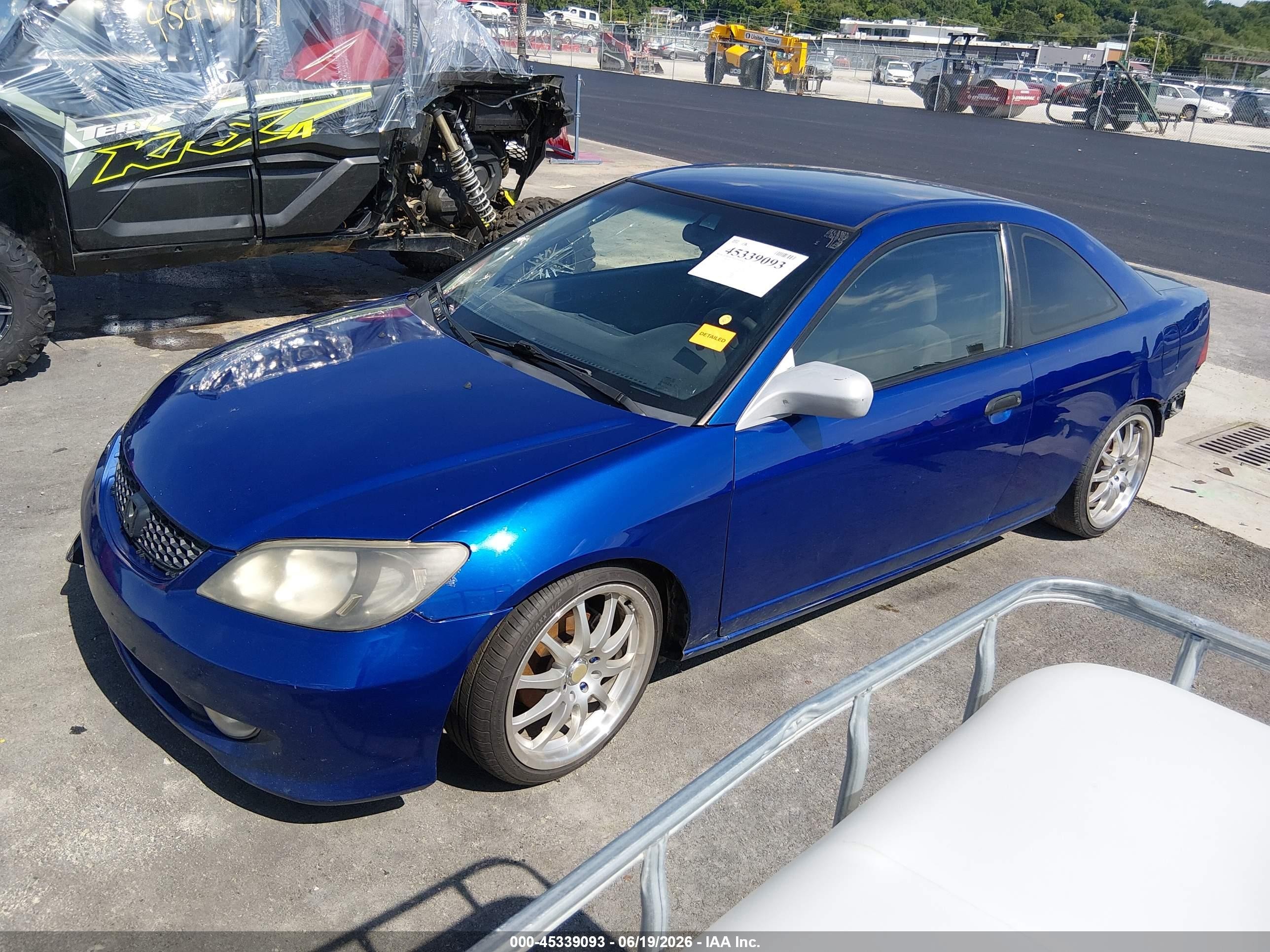 2004 Honda Civic Vp Blue vin: 1HGEM21344L027545