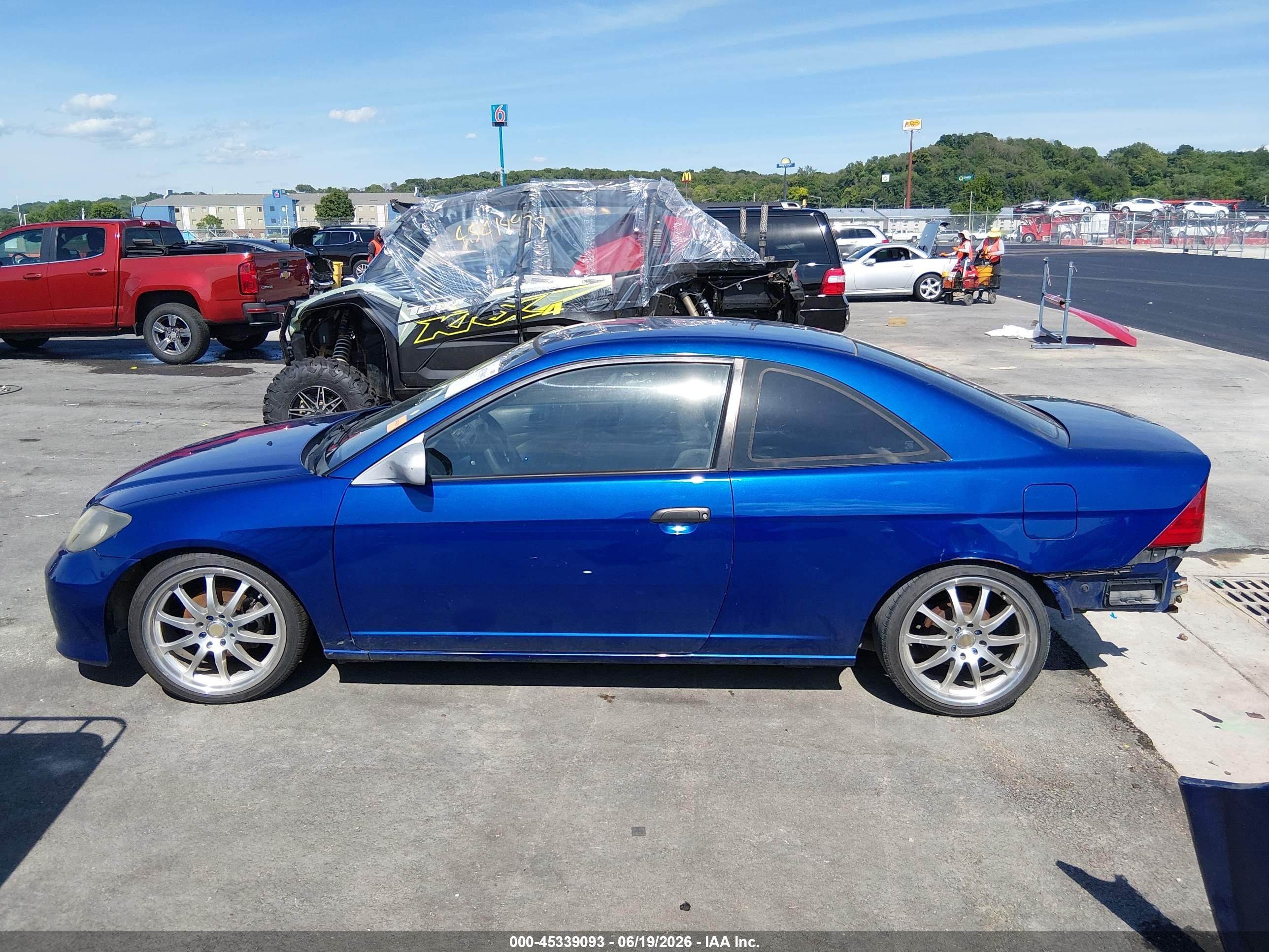 2004 Honda Civic Vp Blue vin: 1HGEM21344L027545